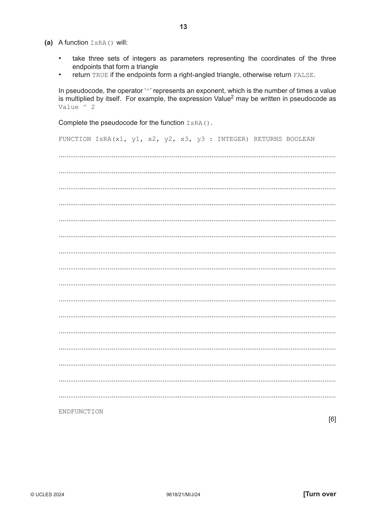 Cambridge A Level Computer Science 9618 2024 May/June Paper 2 · Variant 1 question paper, page 13 of 24