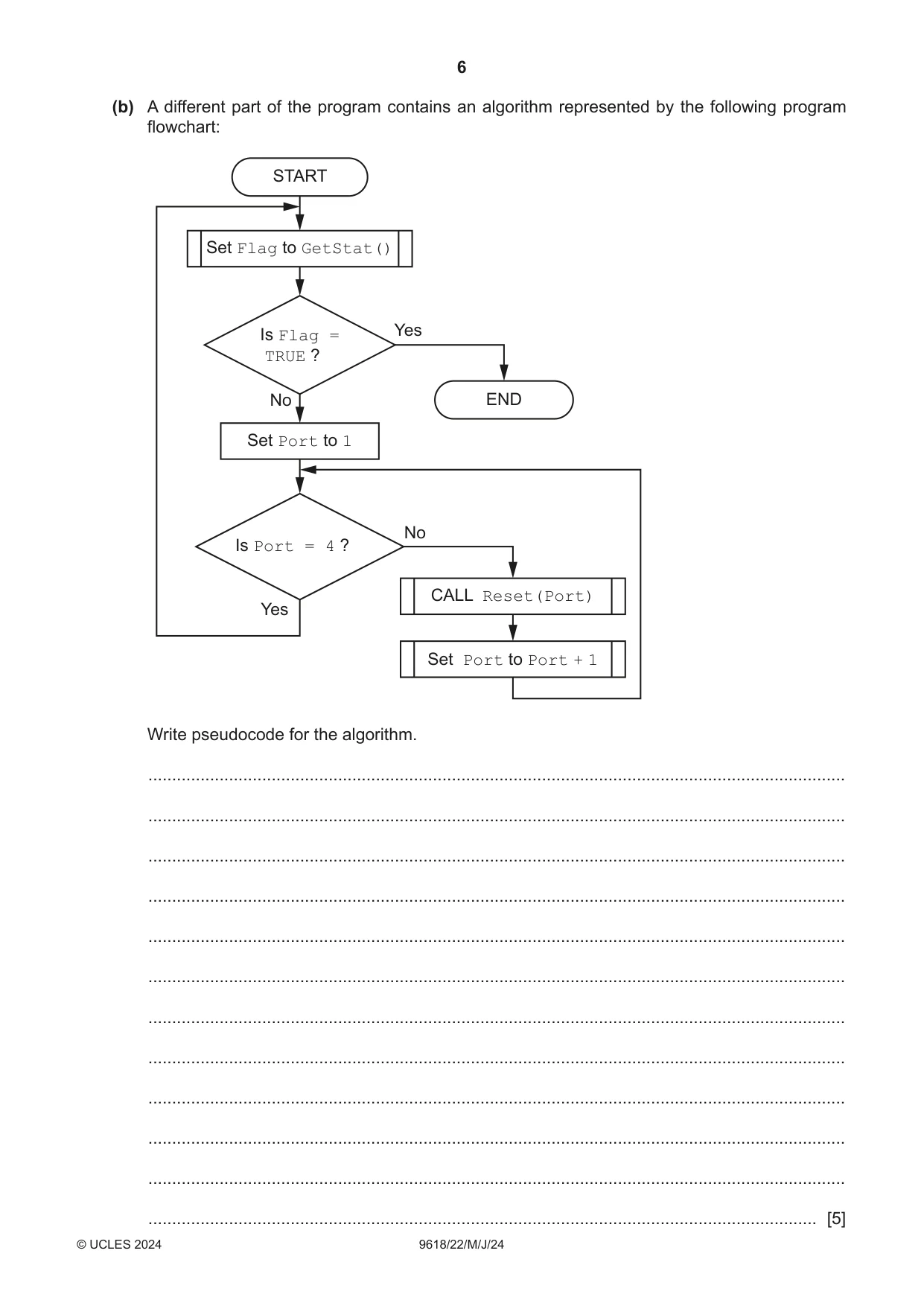Cambridge A Level Computer Science 9618 2024 May/June Paper 2 · Variant 2 question paper, page 6 of 24