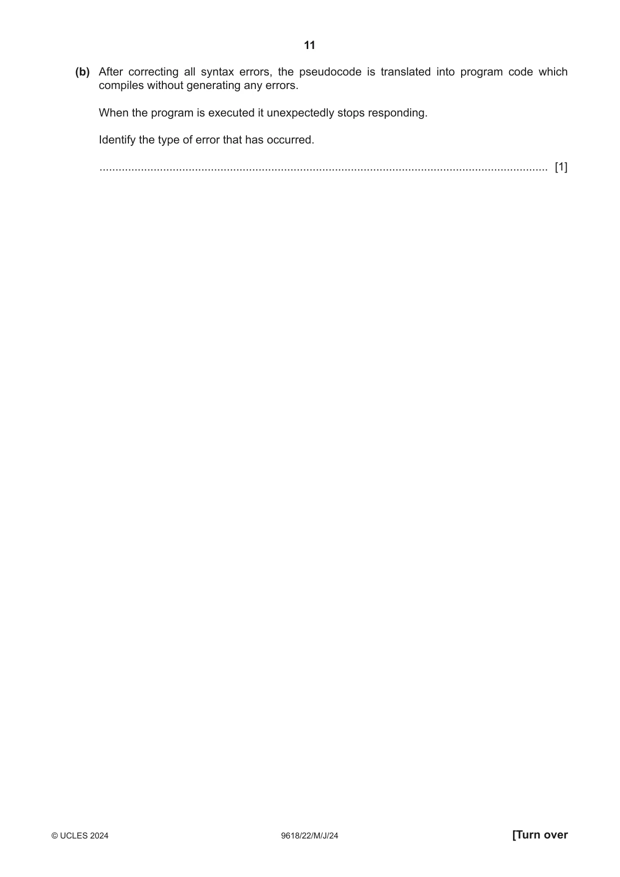 Cambridge A Level Computer Science 9618 2024 May/June Paper 2 · Variant 2 question paper, page 11 of 24