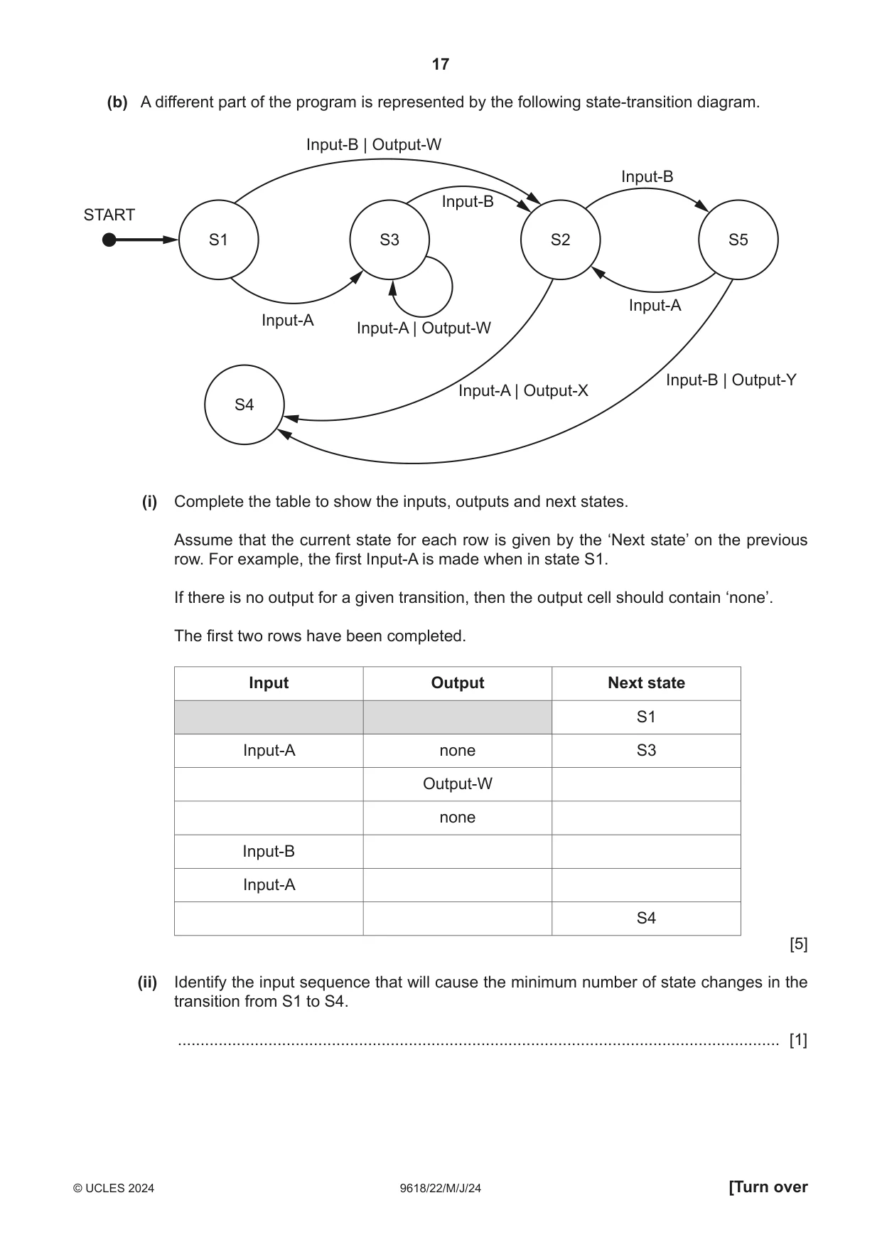 Cambridge A Level Computer Science 9618 2024 May/June Paper 2 · Variant 2 question paper, page 17 of 24