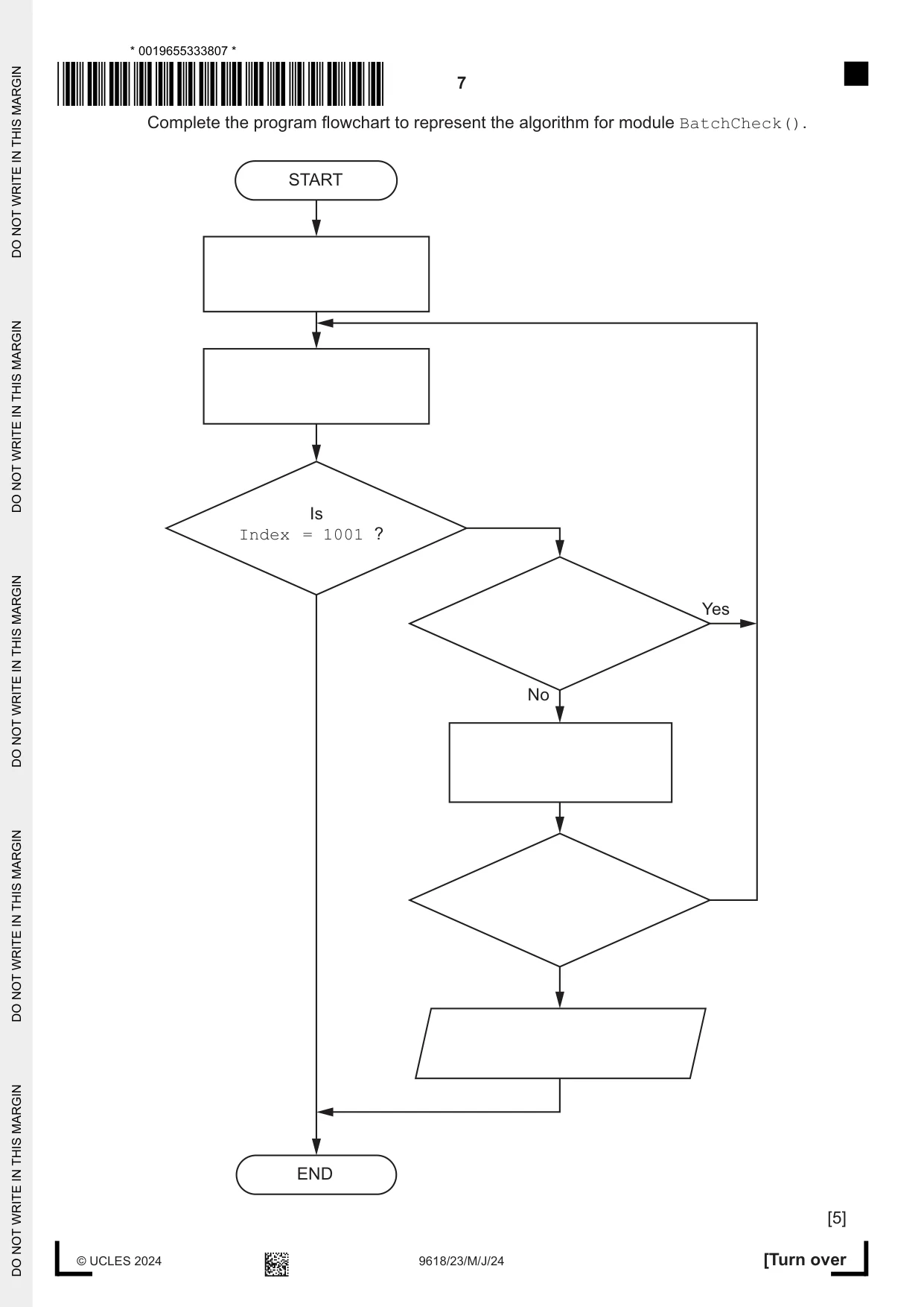 Cambridge A Level Computer Science 9618 2024 May/June Paper 2 · Variant 3 question paper, page 7 of 24