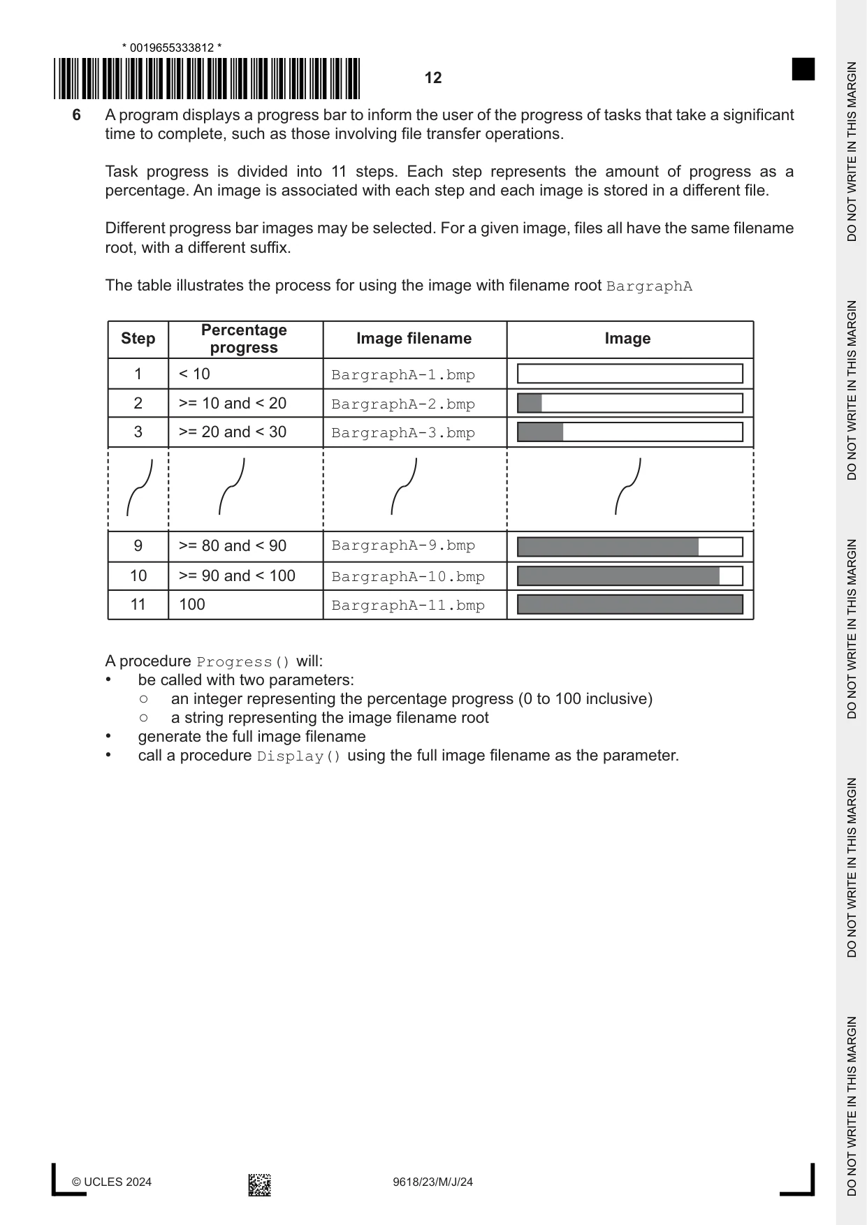 Cambridge A Level Computer Science 9618 2024 May/June Paper 2 · Variant 3 question paper, page 12 of 24