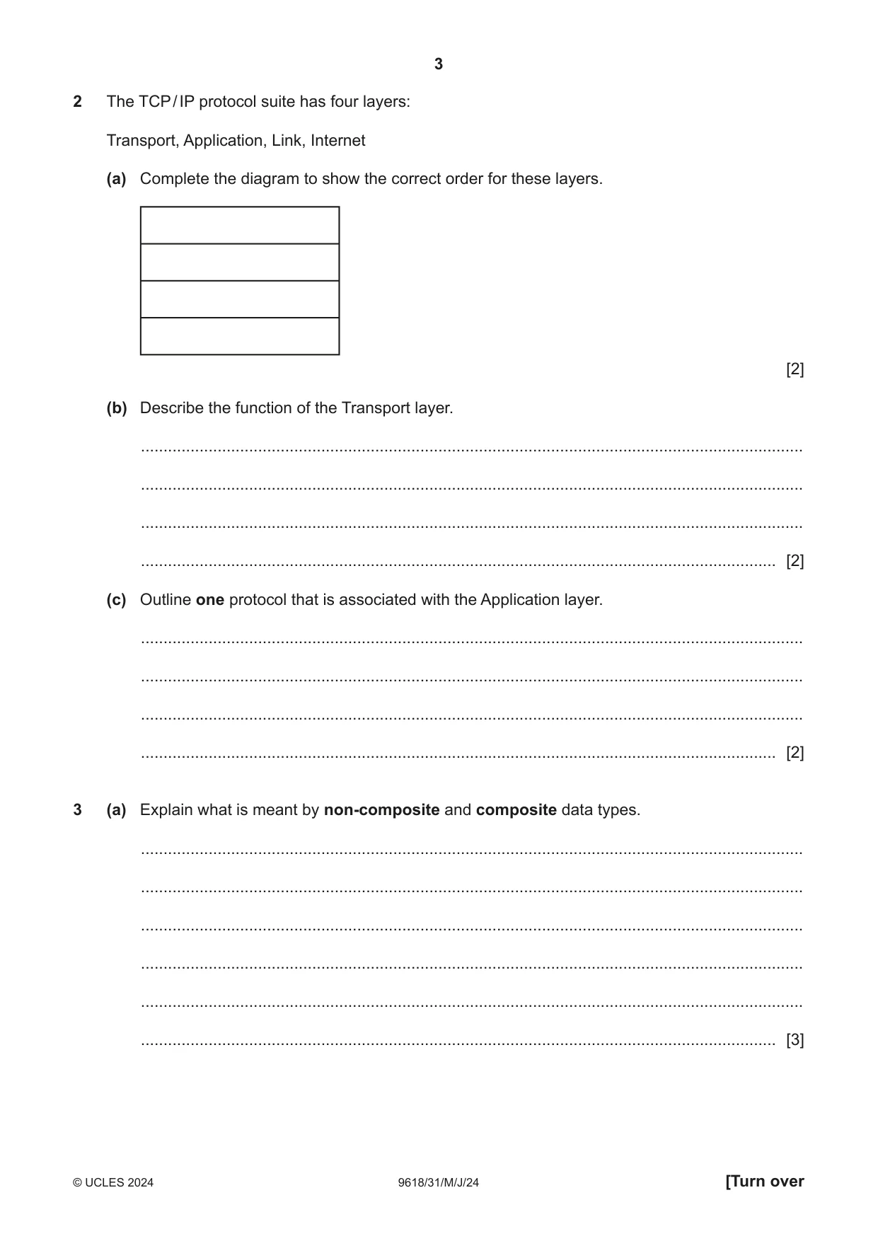 Cambridge A Level Computer Science 9618 2024 May/June Paper 3 · Variant 1 question paper, page 3 of 12