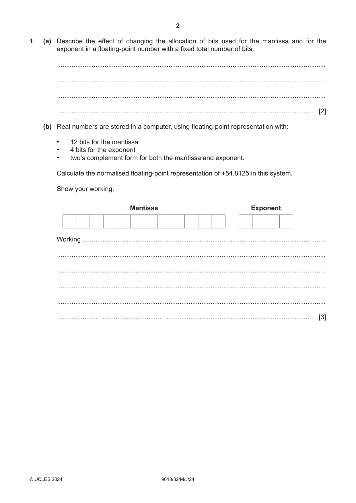 Cambridge A Level Computer Science 9618 2024 May/June Paper 3 · Variant 2 question paper, page 2 of 12