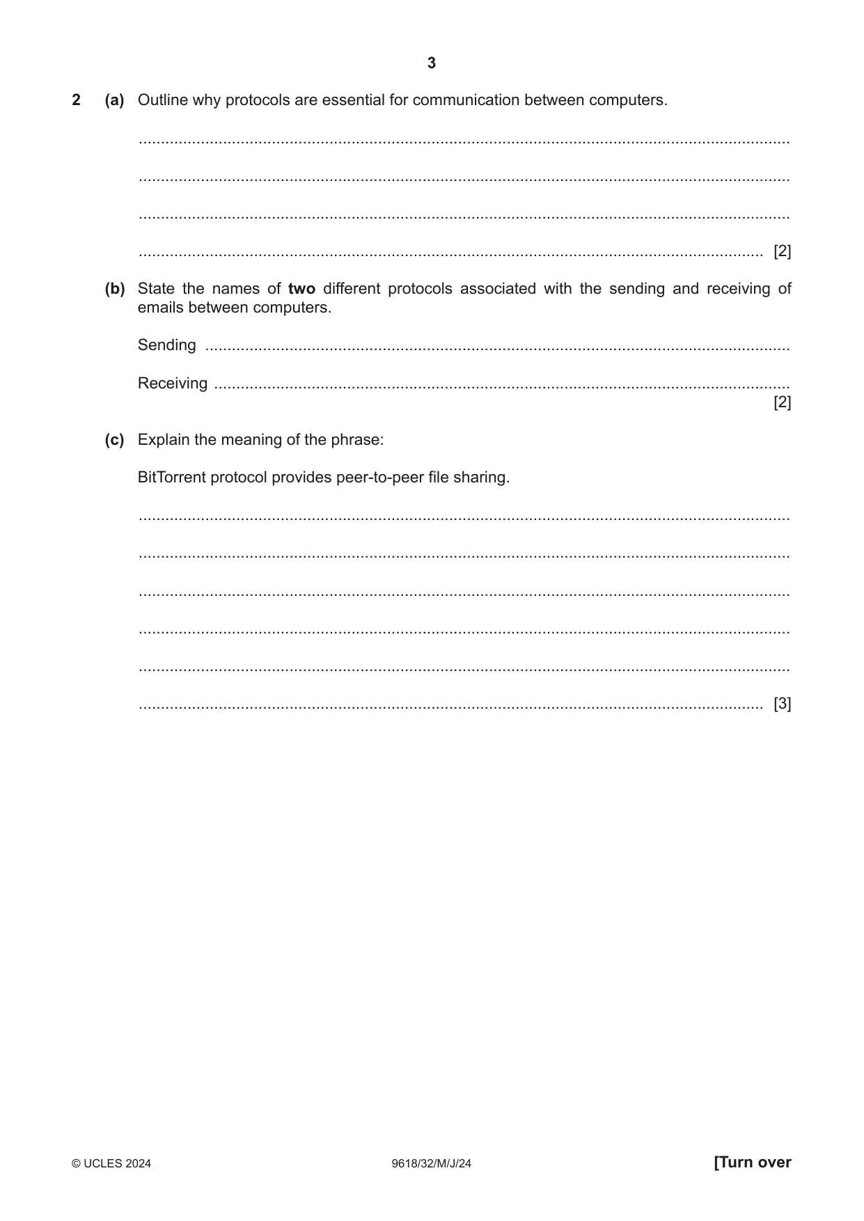 Cambridge A Level Computer Science 9618 2024 May/June Paper 3 · Variant 2 question paper, page 3 of 12