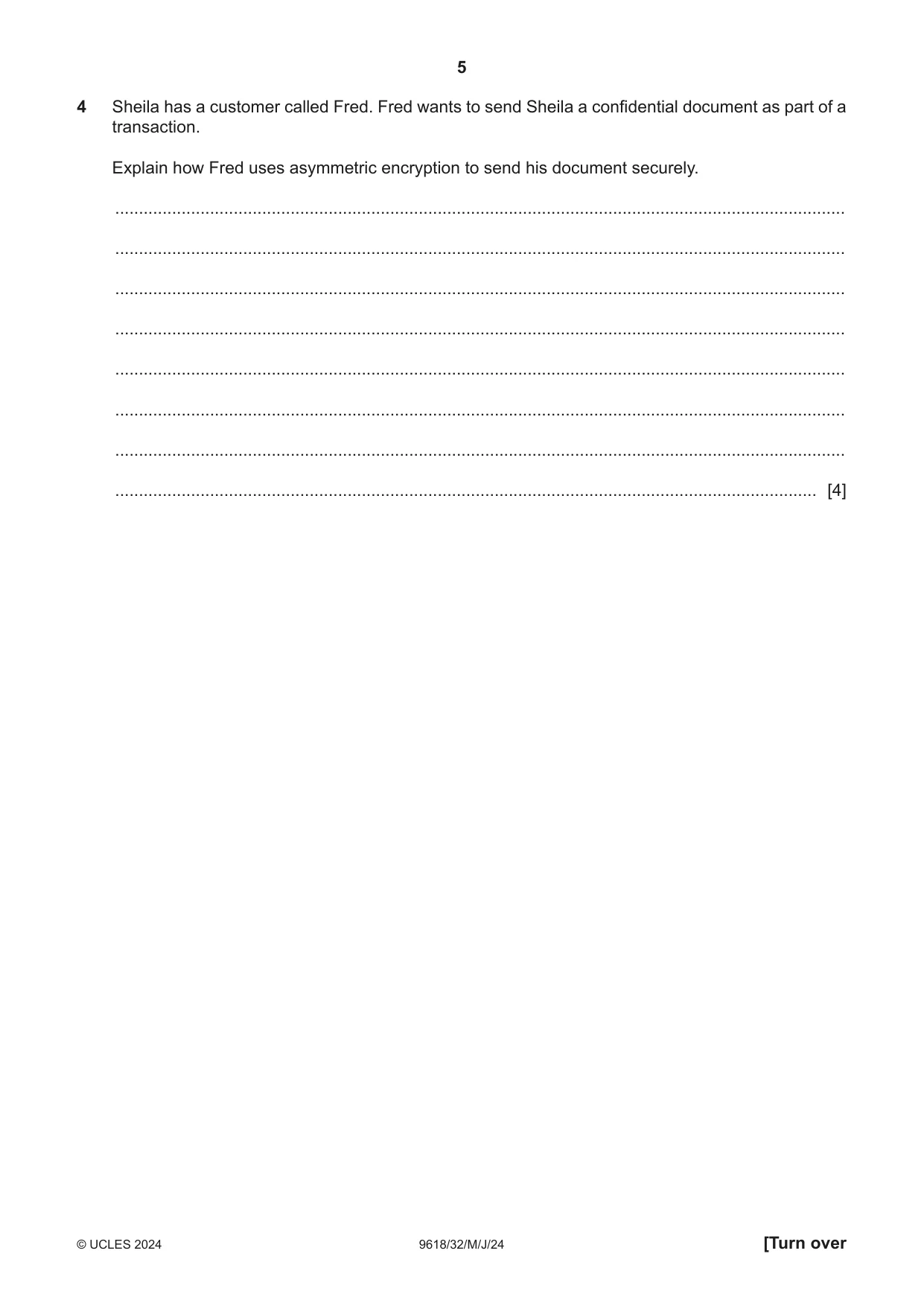 Cambridge A Level Computer Science 9618 2024 May/June Paper 3 · Variant 2 question paper, page 5 of 12