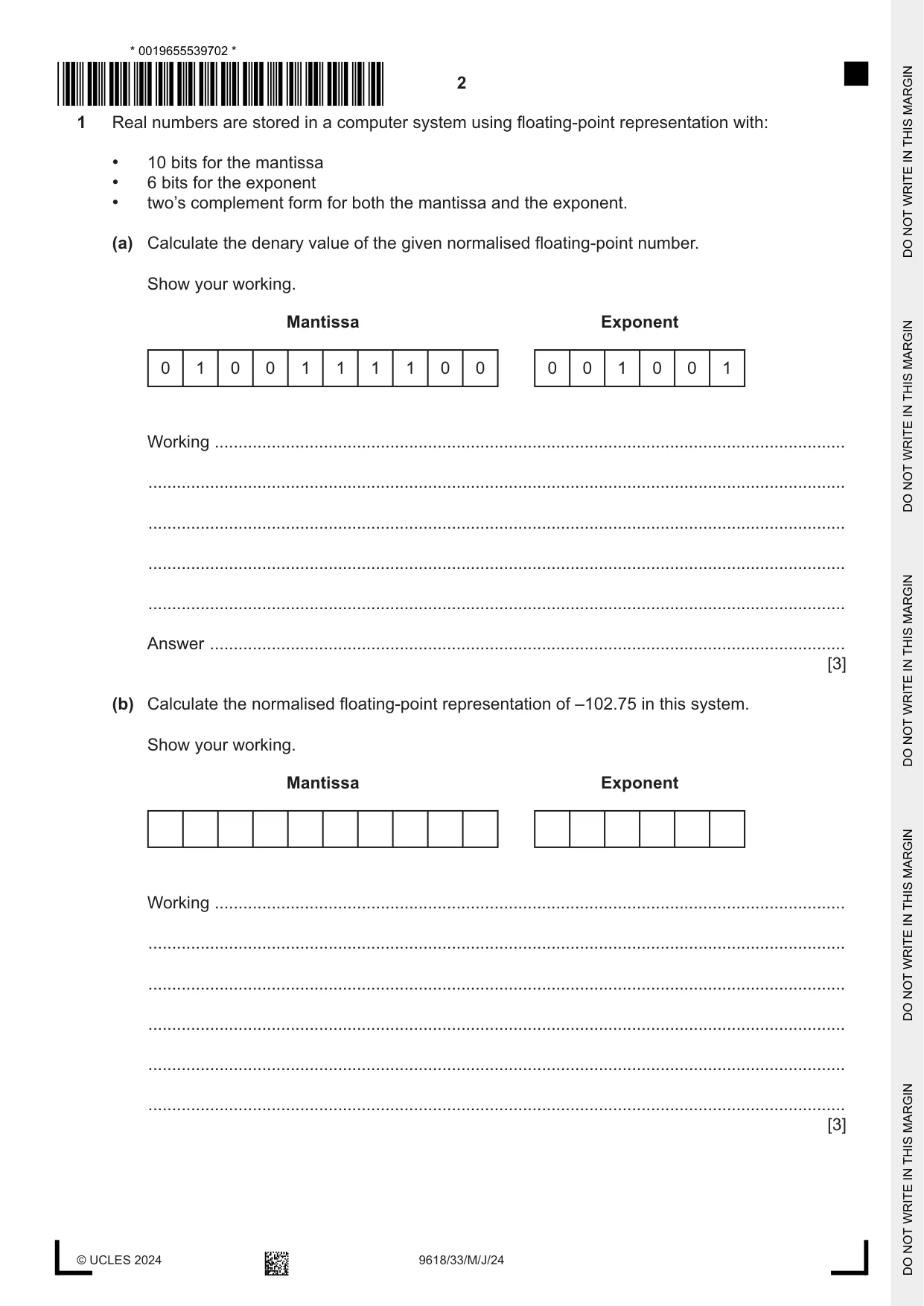 Cambridge A Level Computer Science 9618 2024 May/June Paper 3 · Variant 3 question paper, page 2 of 12