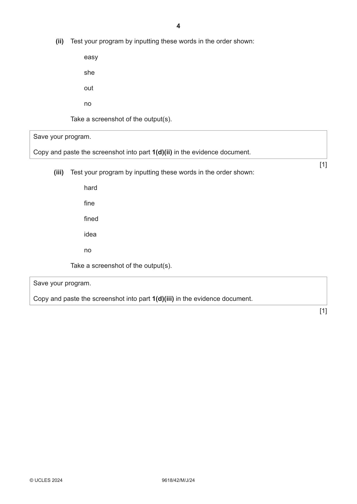 Cambridge A Level Computer Science 9618 2024 May/June Paper 4 · Variant 2 question paper, page 4 of 16