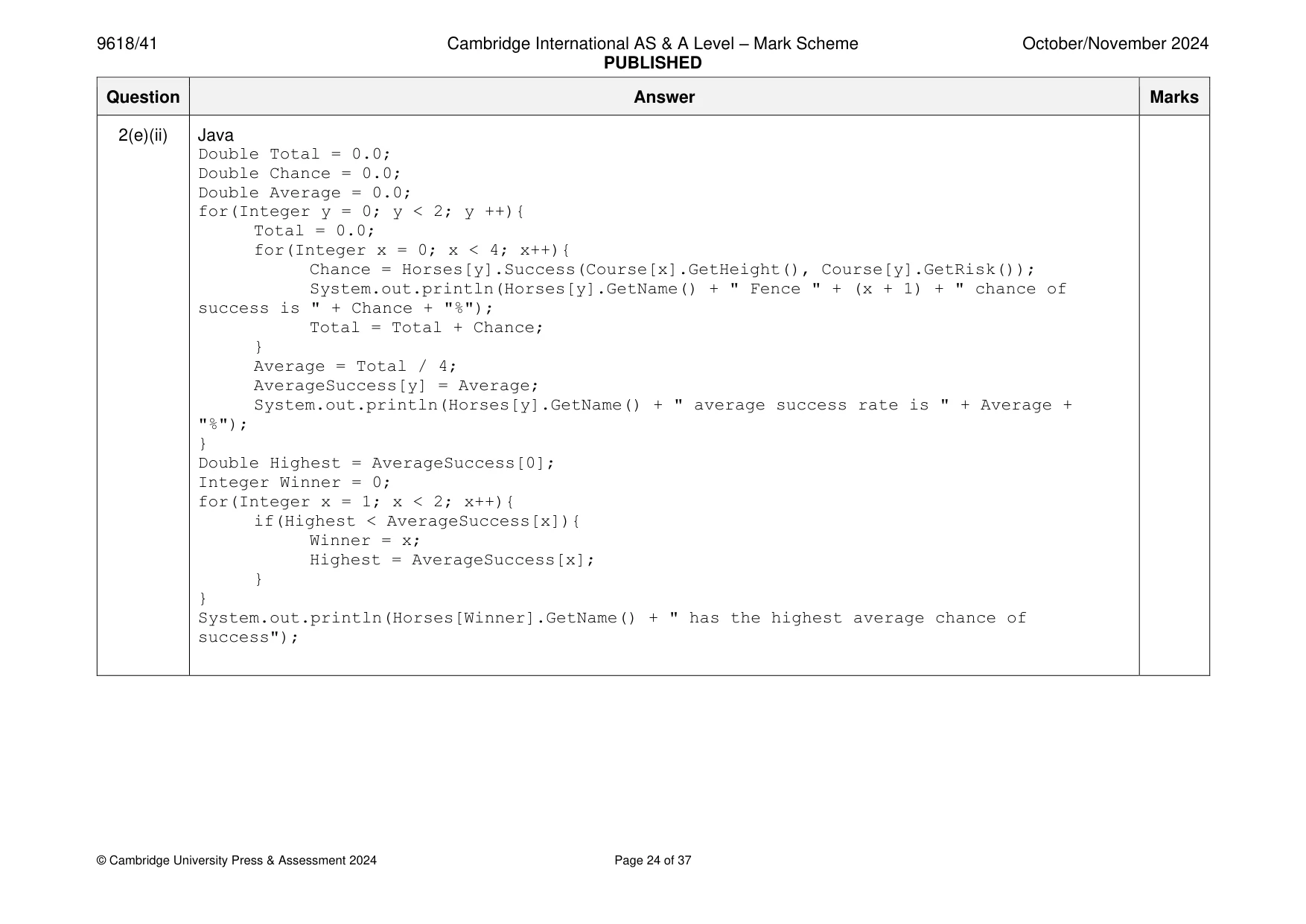 Mark scheme, page 24 of 37