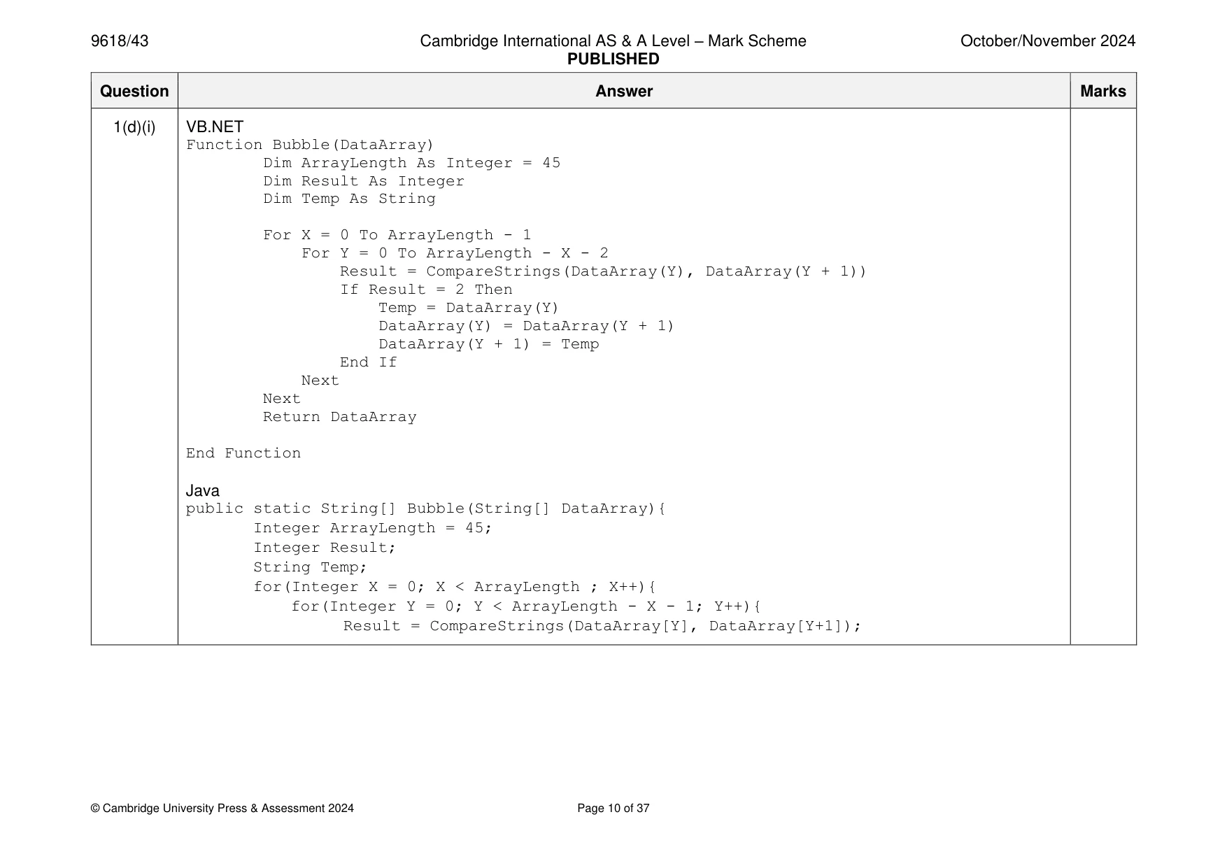 Mark scheme, page 10 of 37