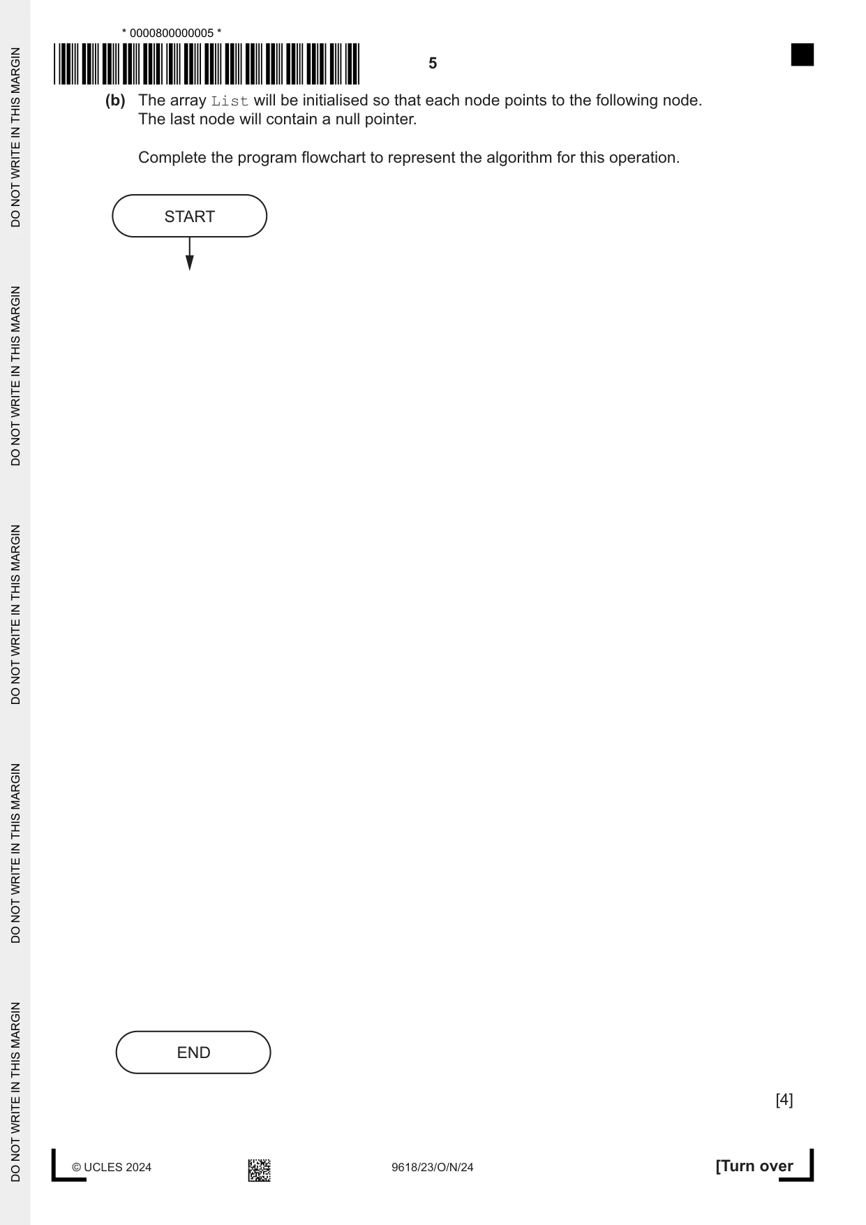 Cambridge A Level Computer Science 9618 2024 Oct/Nov Paper 2 · Variant 3 question paper, page 5 of 20