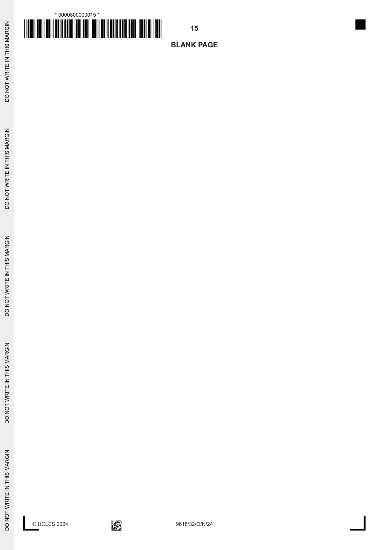 Cambridge A Level Computer Science 9618 2024 Oct/Nov Paper 3 · Variant 2 question paper, page 15 of 16