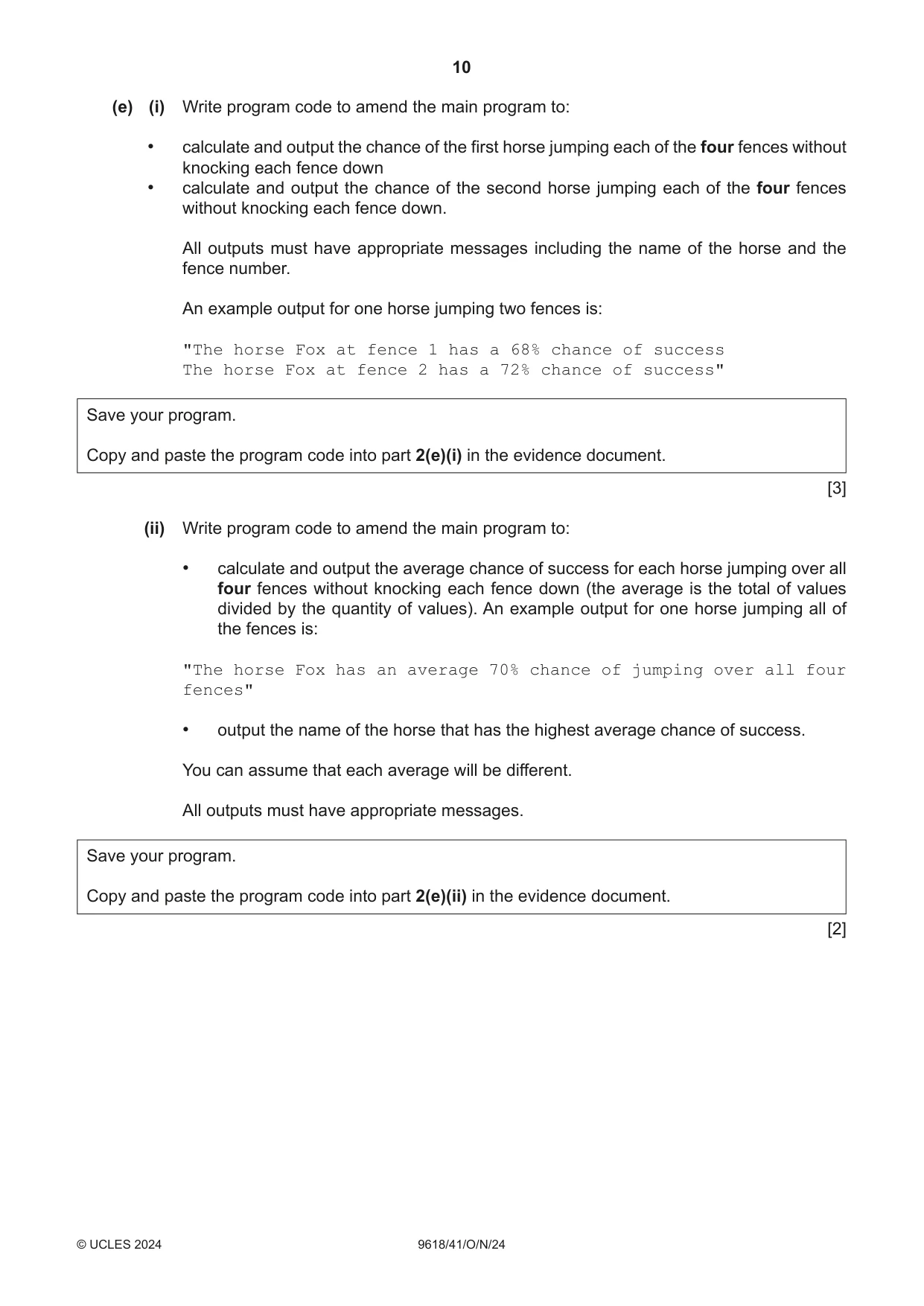 Cambridge A Level Computer Science 9618 2024 Oct/Nov Paper 4 · Variant 1 question paper, page 10 of 16
