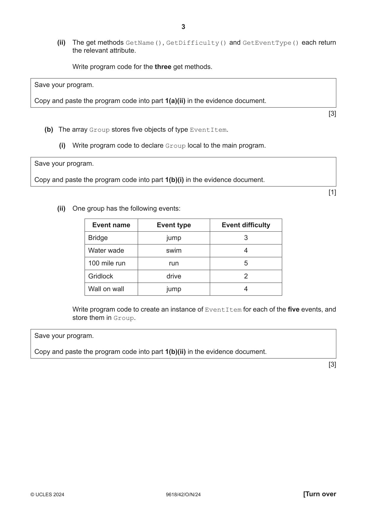 Cambridge A Level Computer Science 9618 2024 Oct/Nov Paper 4 · Variant 2 question paper, page 3 of 16