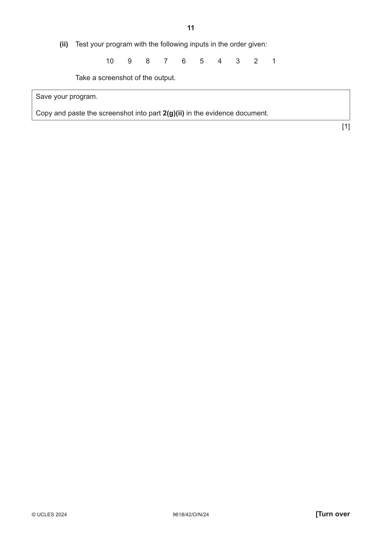 Cambridge A Level Computer Science 9618 2024 Oct/Nov Paper 4 · Variant 2 question paper, page 11 of 16