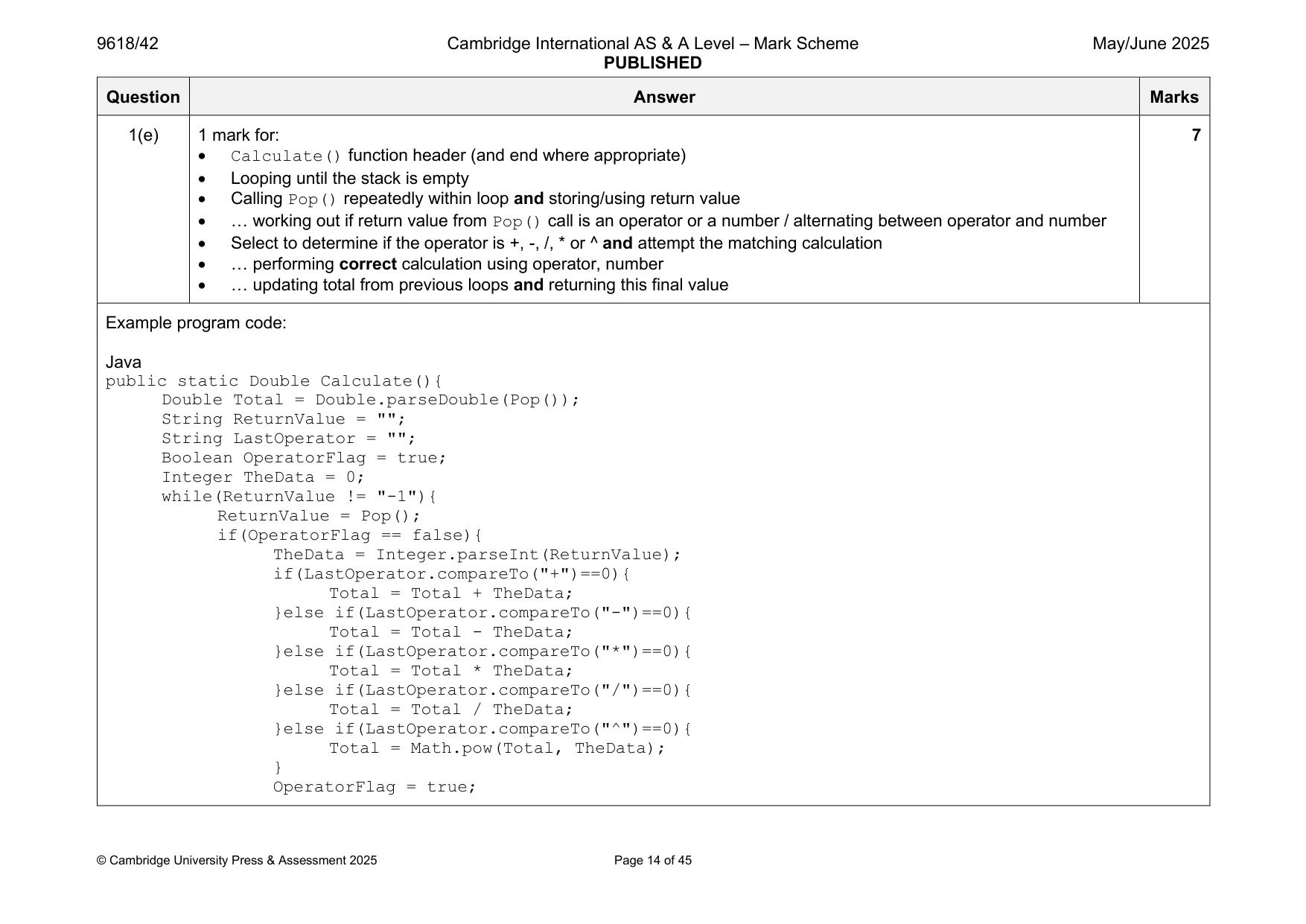 Mark scheme, page 14 of 45