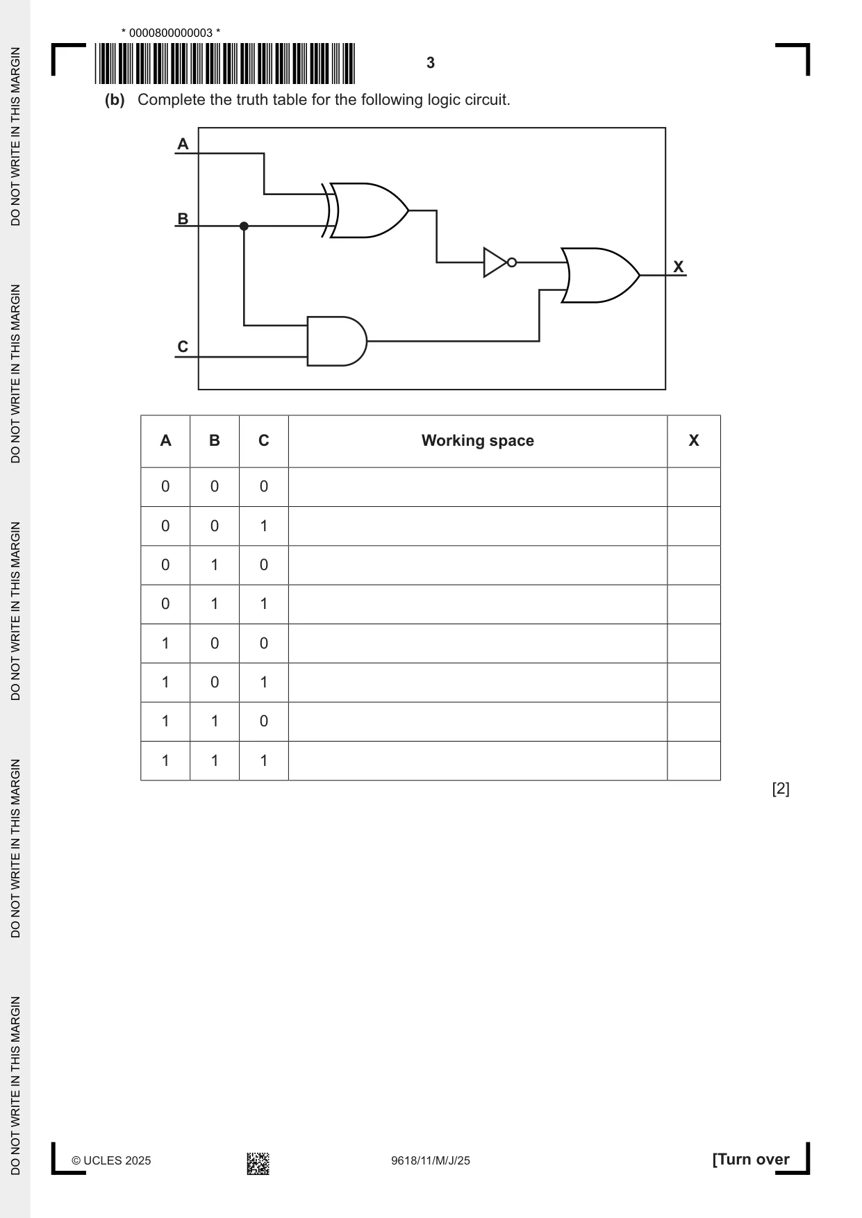 Cambridge A Level Computer Science 9618 2025 May/June Paper 1 · Variant 1 question paper, page 3 of 20