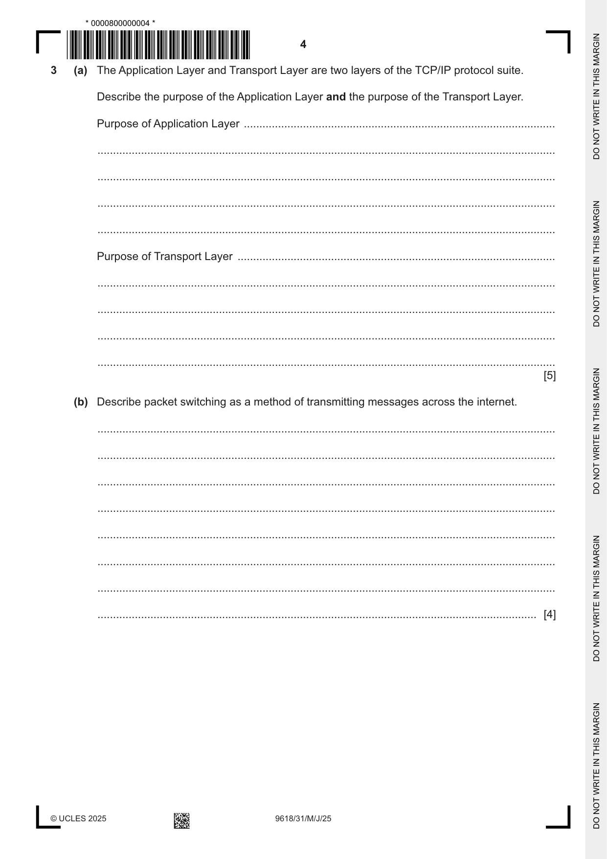 Cambridge A Level Computer Science 9618 2025 May/June Paper 3 · Variant 1 question paper, page 4 of 16