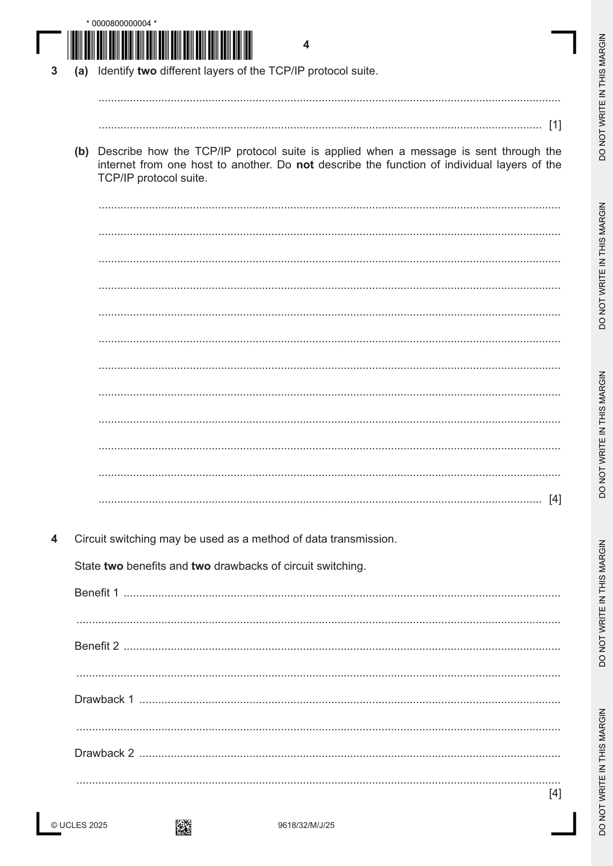 Cambridge A Level Computer Science 9618 2025 May/June Paper 3 · Variant 2 question paper, page 4 of 16