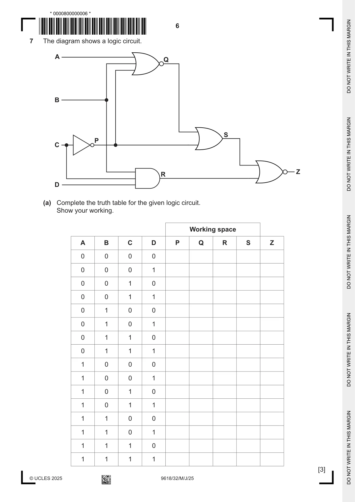 Cambridge A Level Computer Science 9618 2025 May/June Paper 3 · Variant 2 question paper, page 6 of 16