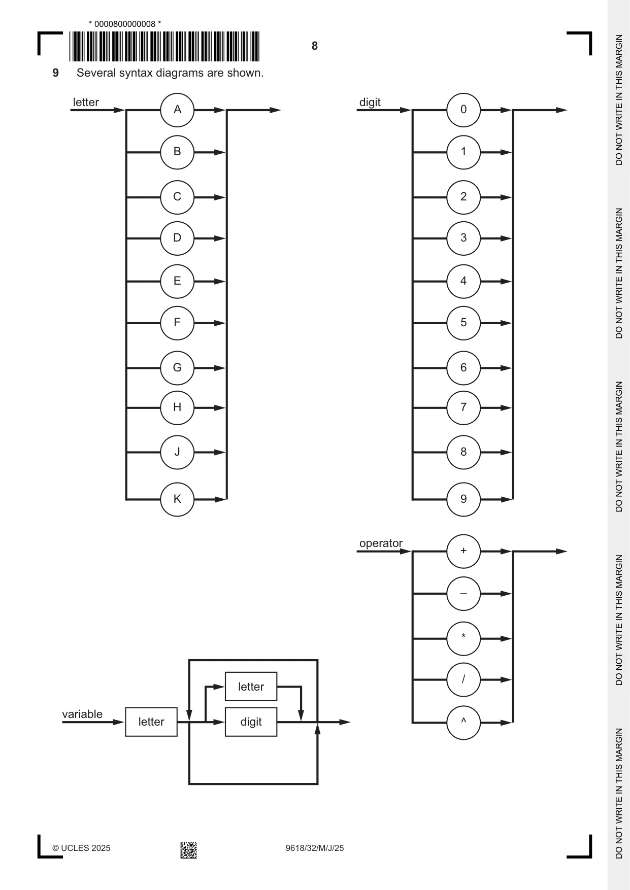 Cambridge A Level Computer Science 9618 2025 May/June Paper 3 · Variant 2 question paper, page 8 of 16