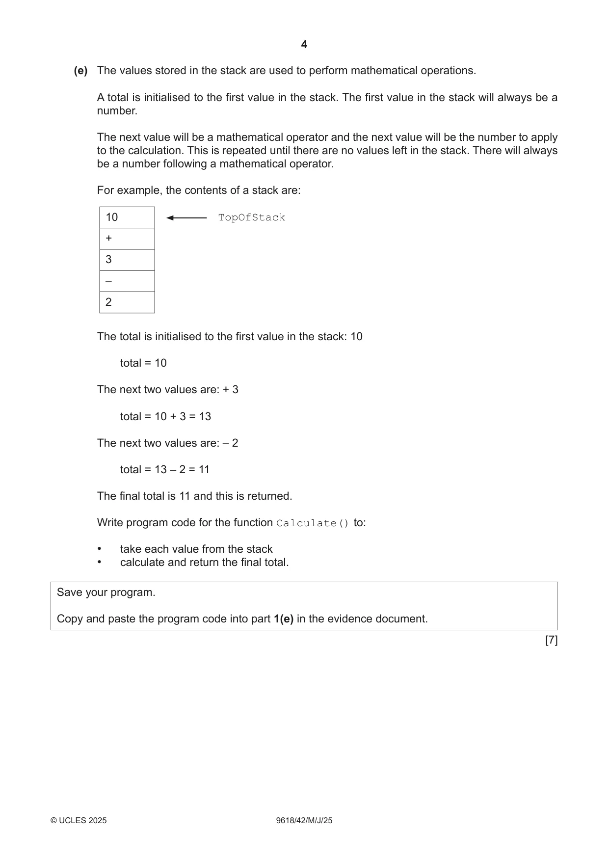 Cambridge A Level Computer Science 9618 2025 May/June Paper 4 · Variant 2 question paper, page 4 of 12