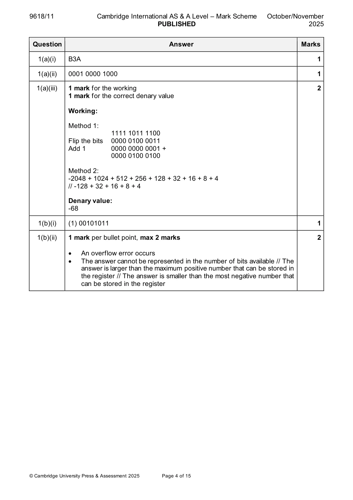 Mark scheme, page 4 of 15