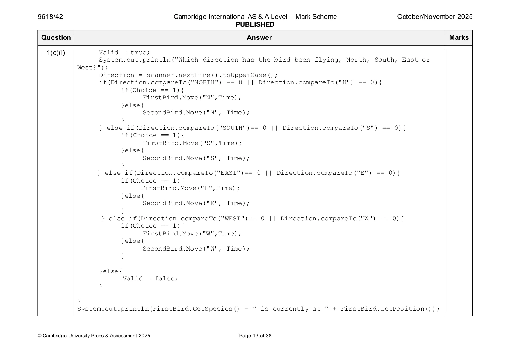 Mark scheme, page 13 of 38