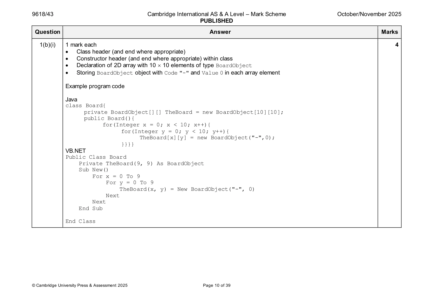 Mark scheme, page 10 of 39