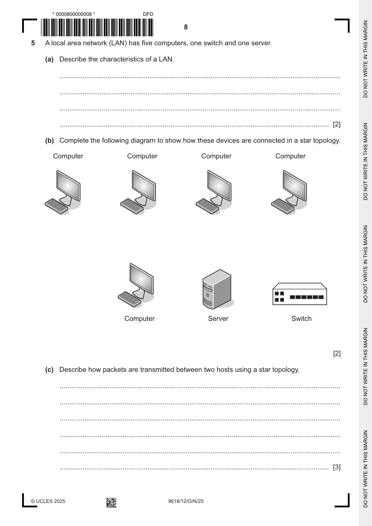Cambridge A Level Computer Science 9618 2025 Oct/Nov Paper 1 · Variant 2 question paper, page 8 of 16