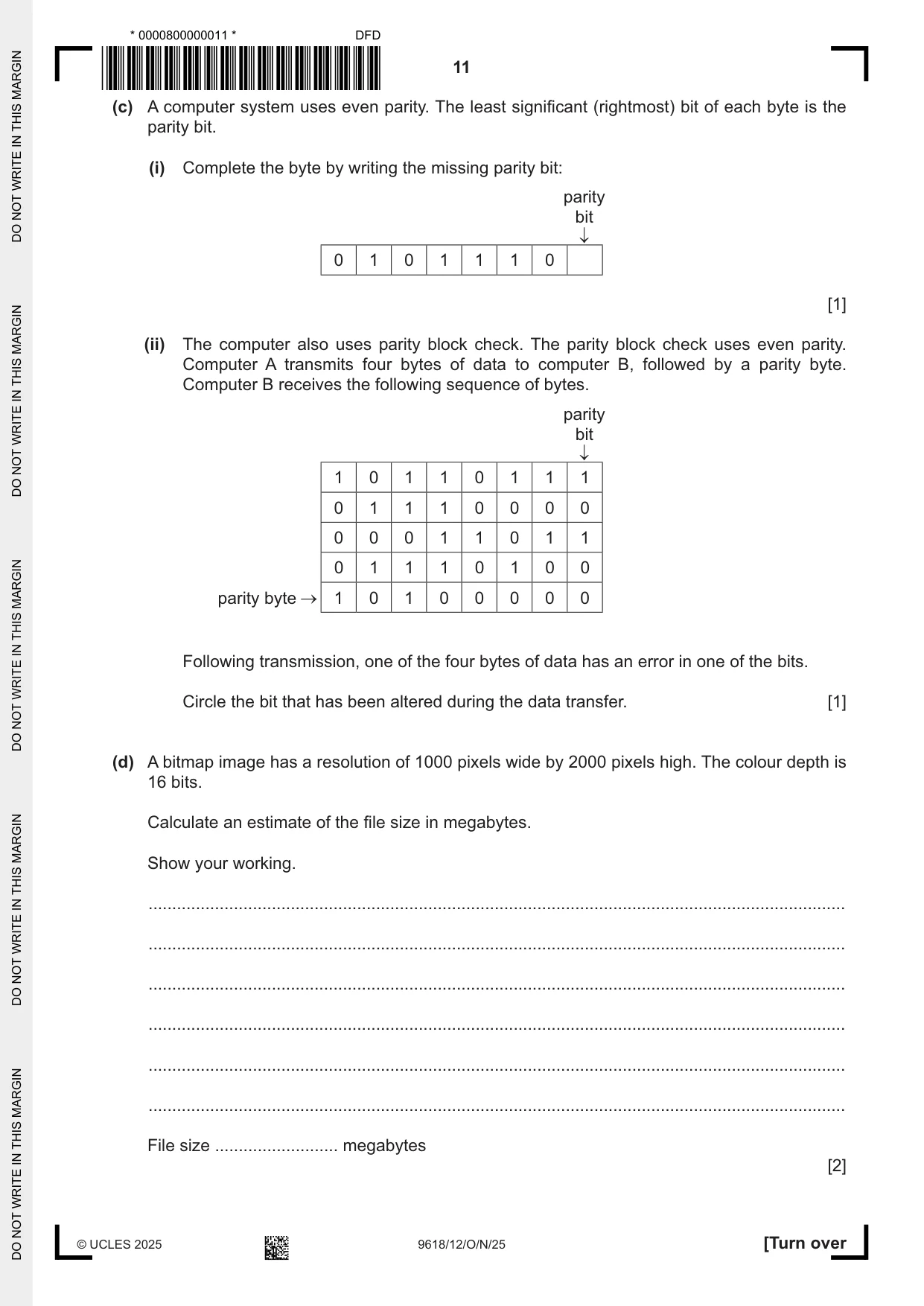 Cambridge A Level Computer Science 9618 2025 Oct/Nov Paper 1 · Variant 2 question paper, page 11 of 16