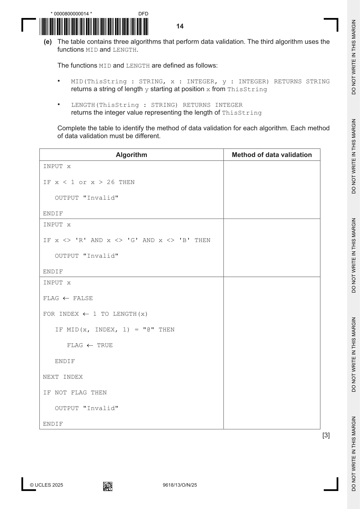 Cambridge A Level Computer Science 9618 2025 Oct/Nov Paper 1 · Variant 3 question paper, page 14 of 16