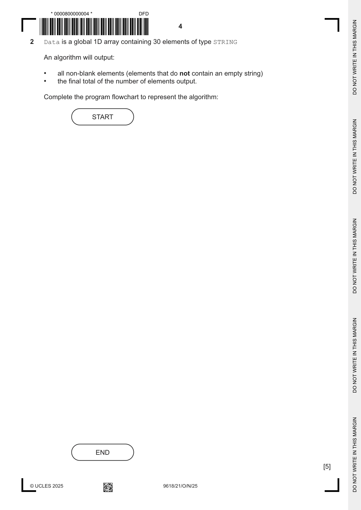 Cambridge A Level Computer Science 9618 2025 Oct/Nov Paper 2 · Variant 1 question paper, page 4 of 20