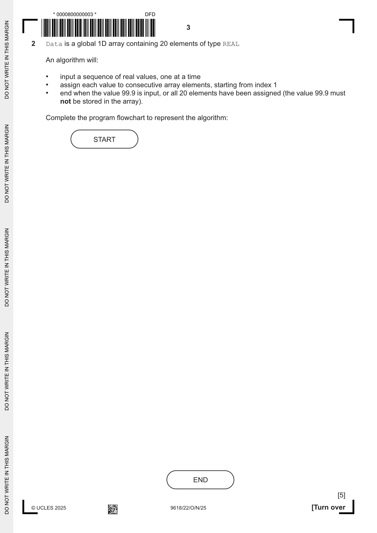 Cambridge A Level Computer Science 9618 2025 Oct/Nov Paper 2 · Variant 2 question paper, page 3 of 20