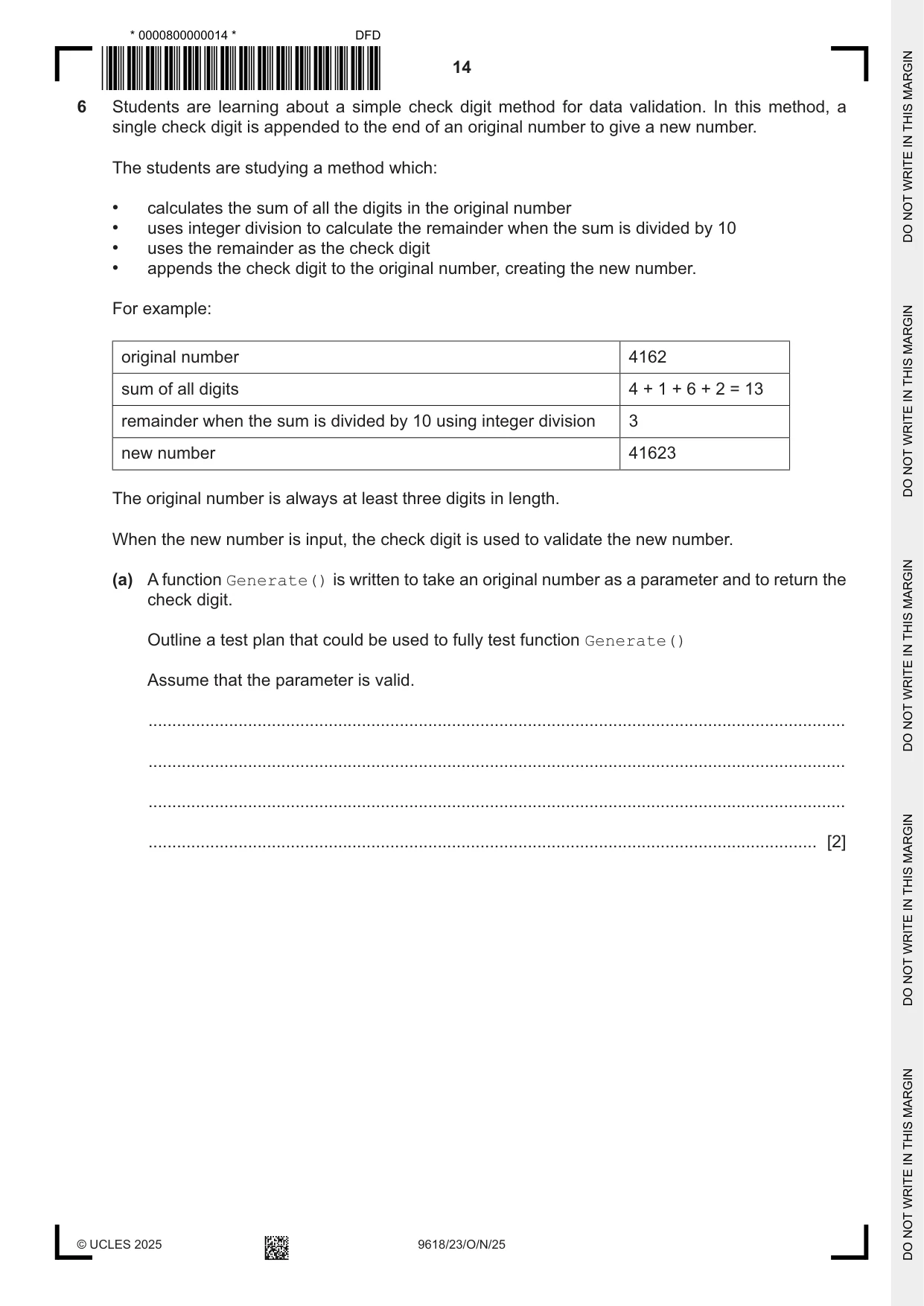 Cambridge A Level Computer Science 9618 2025 Oct/Nov Paper 2 · Variant 3 question paper, page 14 of 24