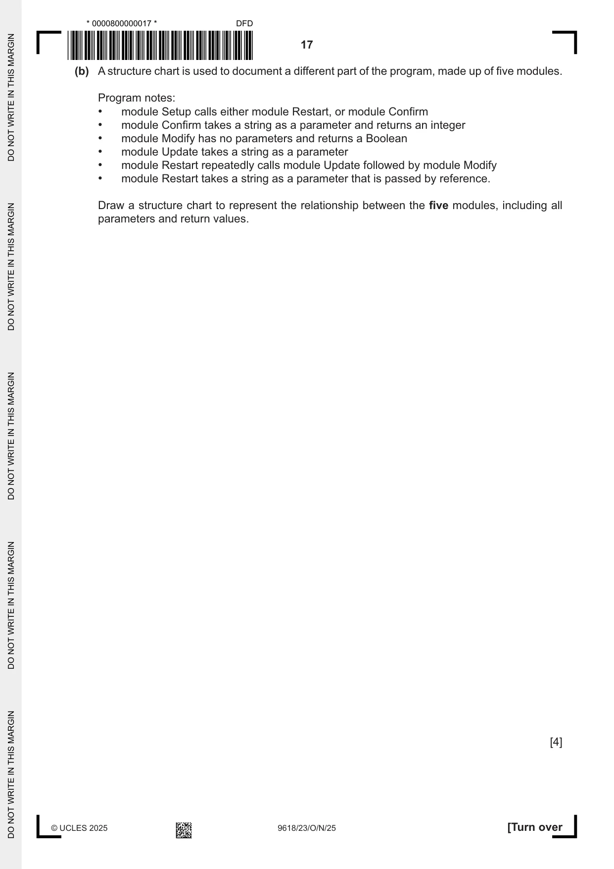 Cambridge A Level Computer Science 9618 2025 Oct/Nov Paper 2 · Variant 3 question paper, page 17 of 24