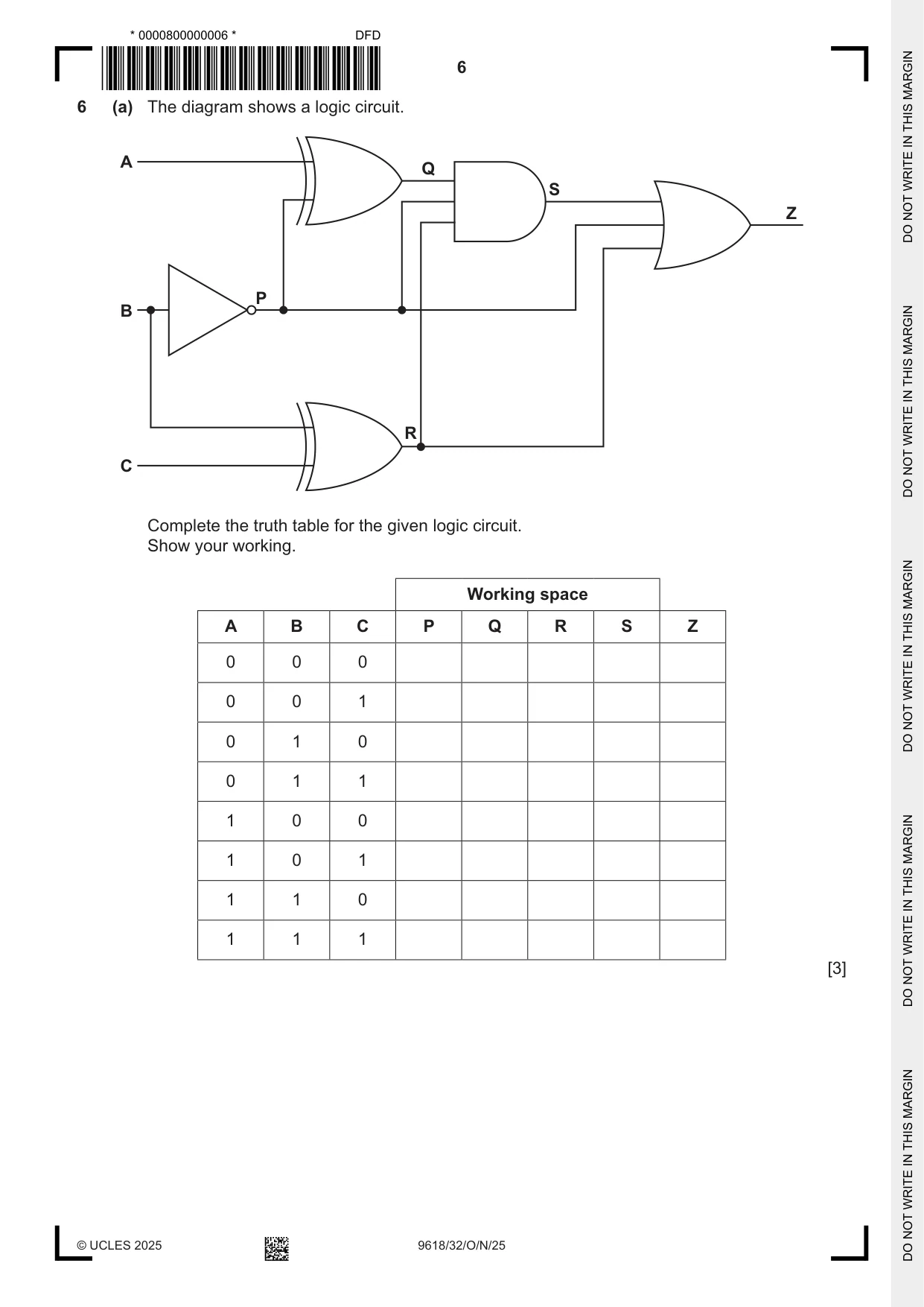 Cambridge A Level Computer Science 9618 2025 Oct/Nov Paper 3 · Variant 2 question paper, page 6 of 16
