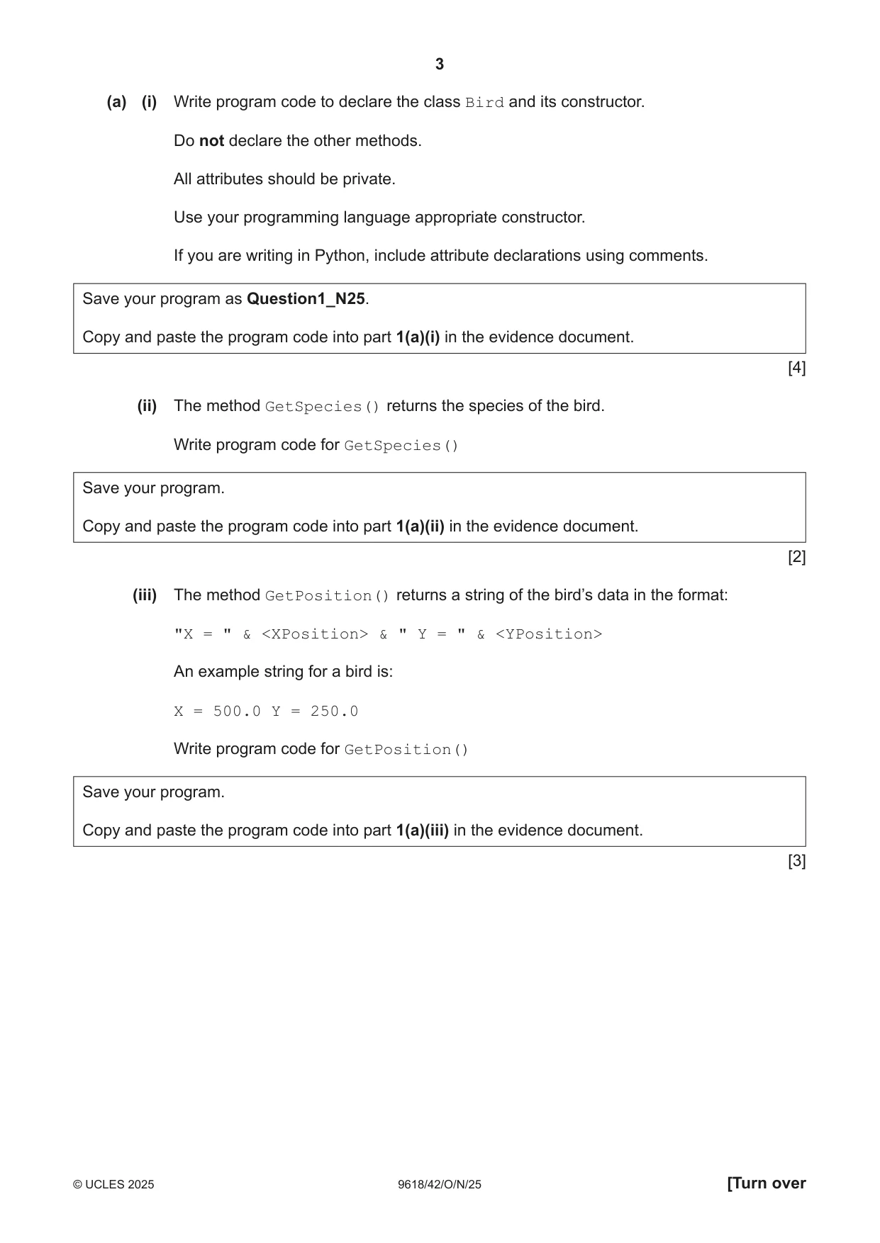 Cambridge A Level Computer Science 9618 2025 Oct/Nov Paper 4 · Variant 2 question paper, page 3 of 12