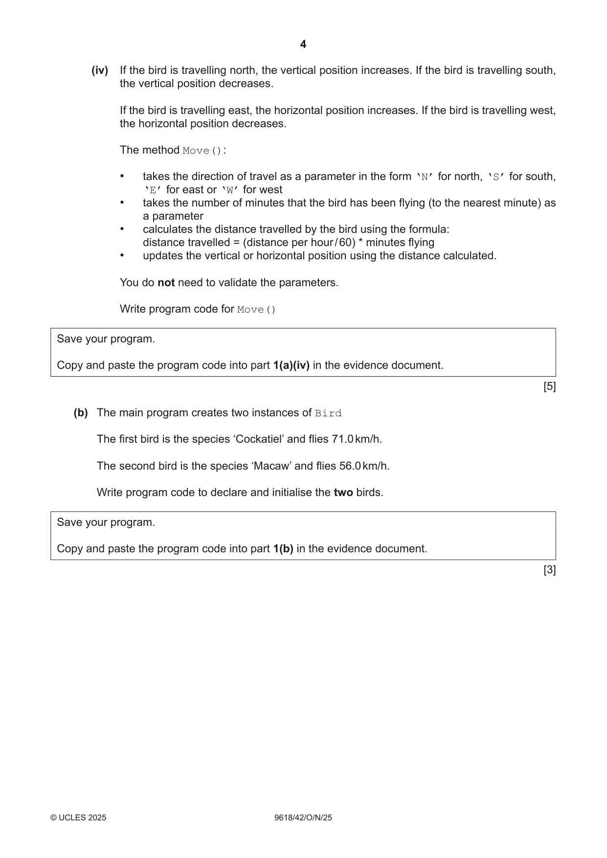 Cambridge A Level Computer Science 9618 2025 Oct/Nov Paper 4 · Variant 2 question paper, page 4 of 12