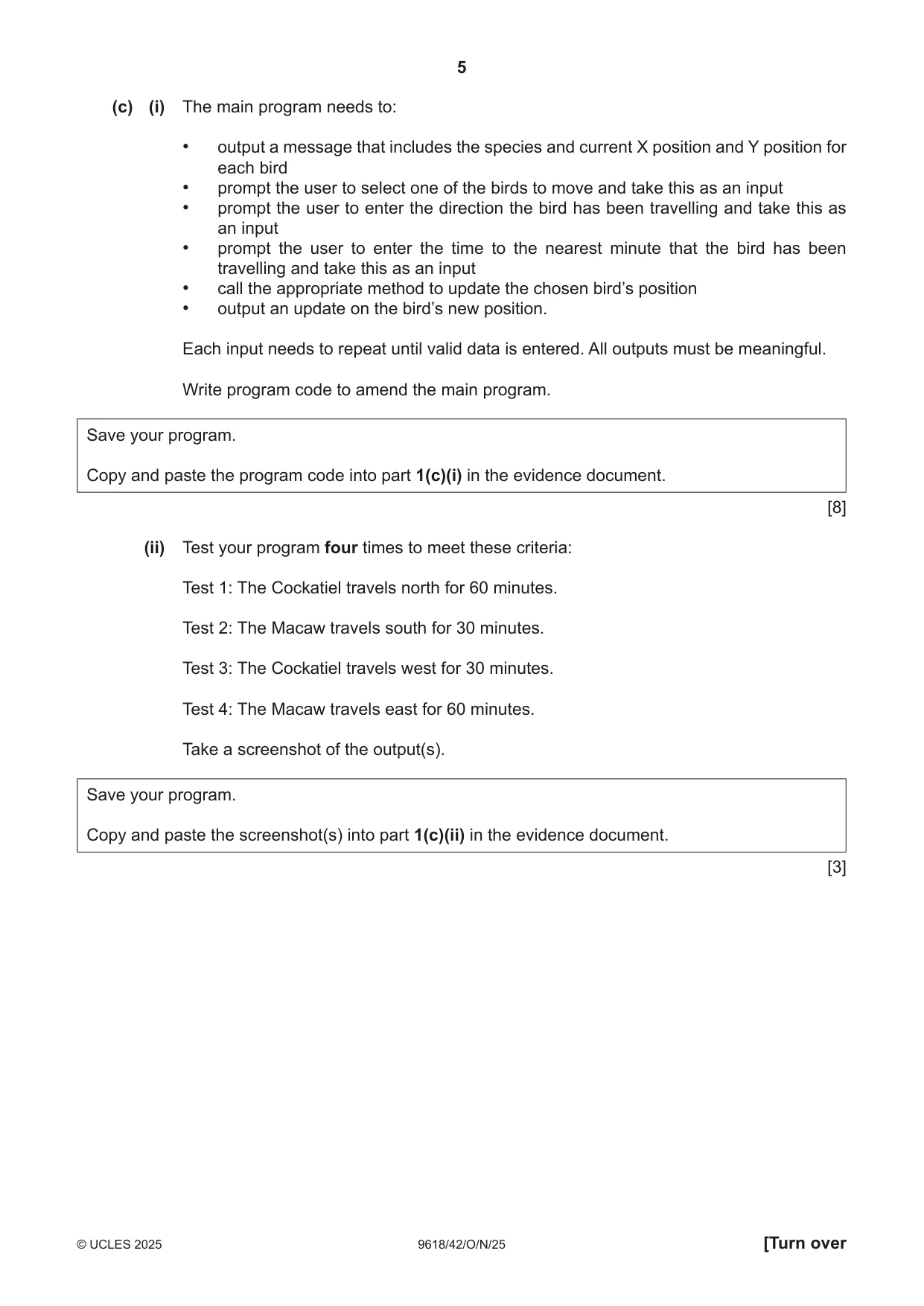 Cambridge A Level Computer Science 9618 2025 Oct/Nov Paper 4 · Variant 2 question paper, page 5 of 12
