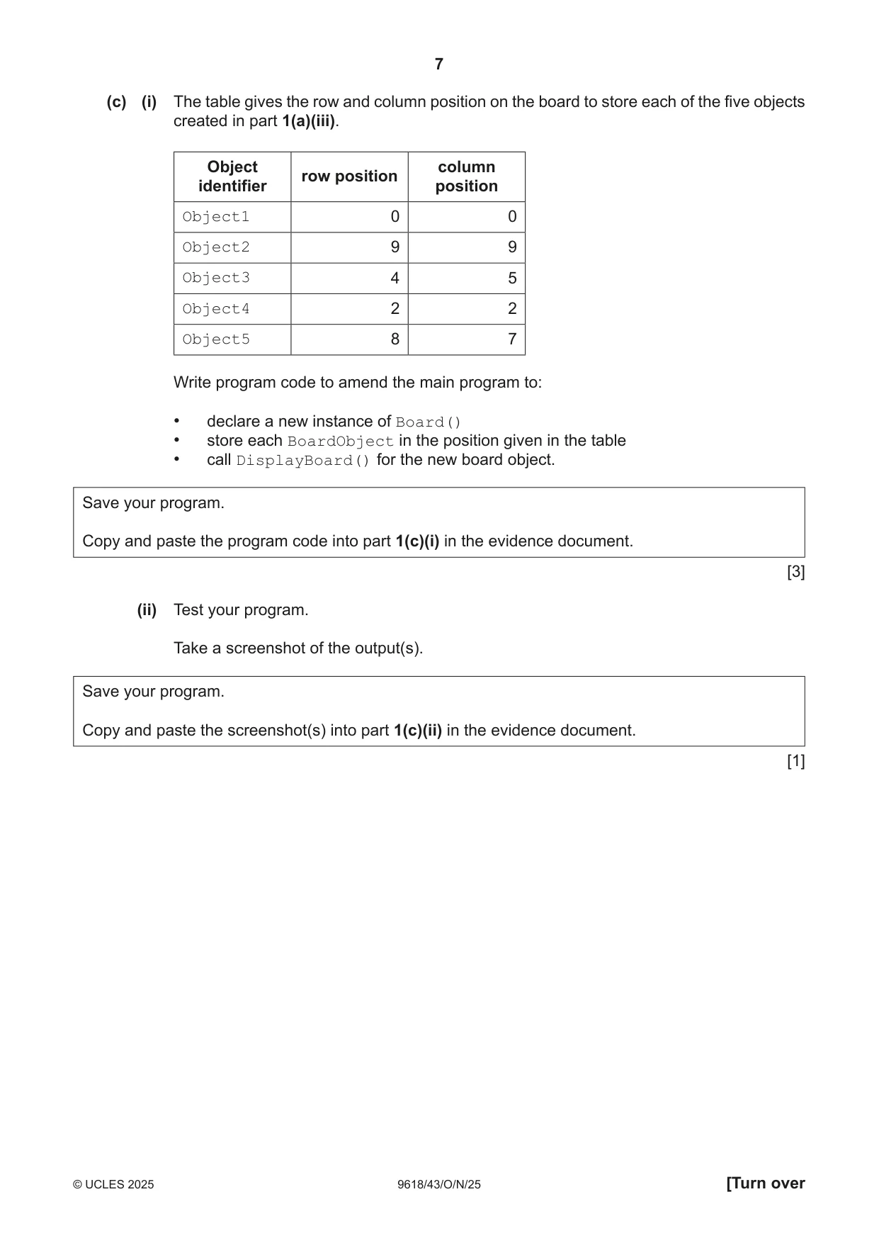 Cambridge A Level Computer Science 9618 2025 Oct/Nov Paper 4 · Variant 3 question paper, page 7 of 16