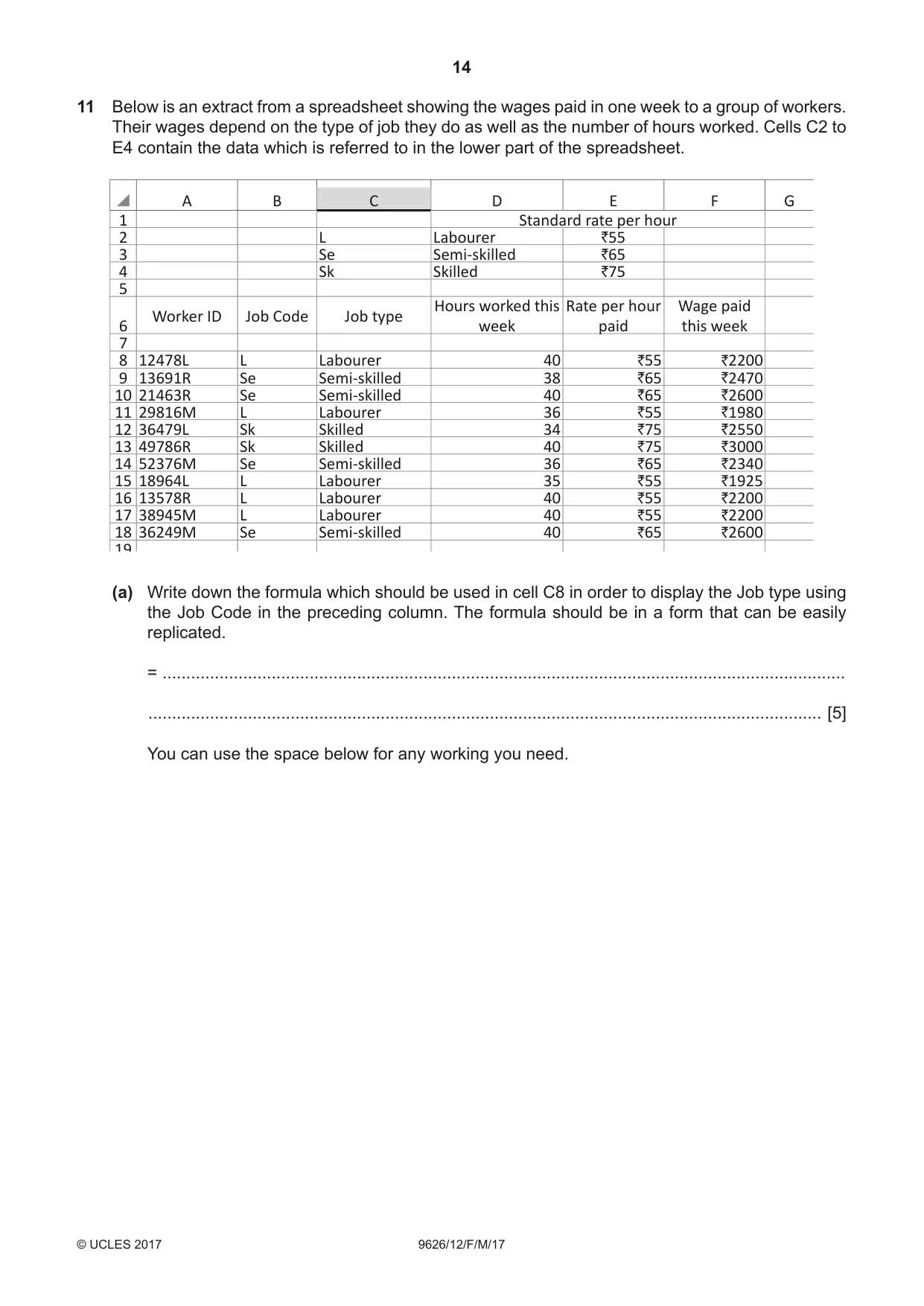 Cambridge A Level Information Technology (from 2017) 9626 2017 Feb/March Paper 1 · Variant 2 question paper, page 14 of 16