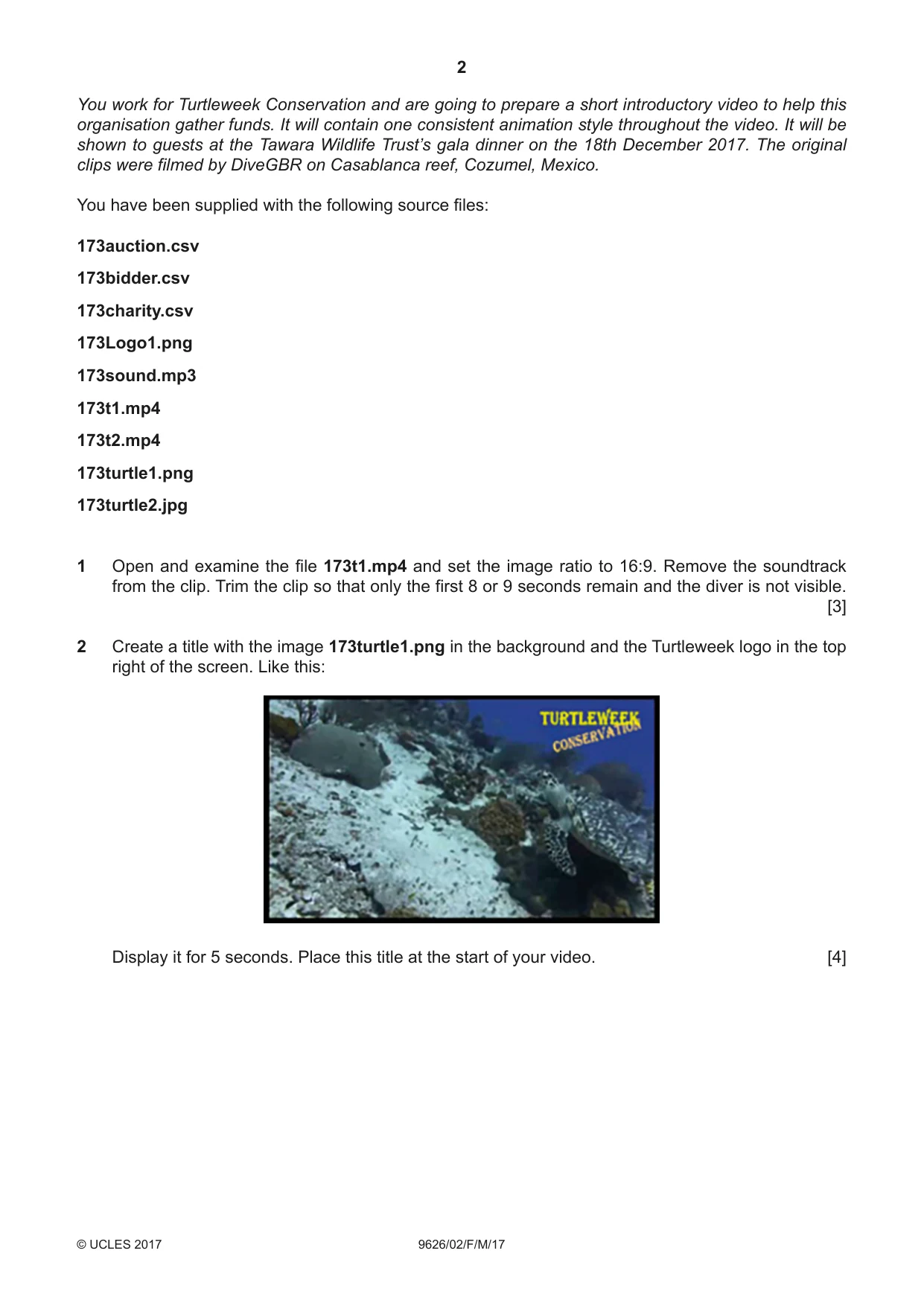 Cambridge A Level Information Technology (from 2017) 9626 2017 Feb/March Paper 2 · Variant 1 question paper, page 2 of 8