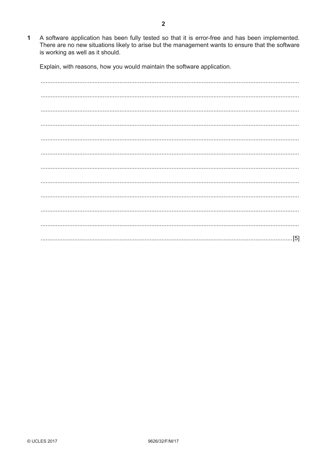 Cambridge A Level Information Technology (from 2017) 9626 2017 Feb/March Paper 3 · Variant 2 question paper, page 2 of 16