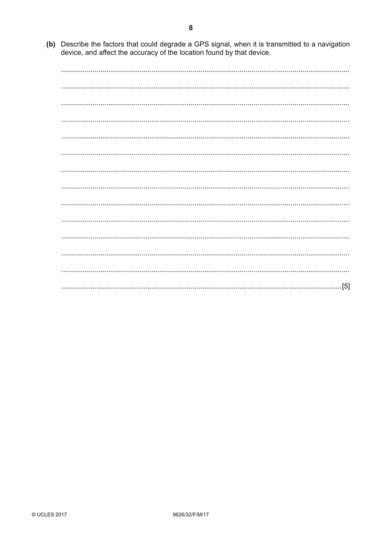 Cambridge A Level Information Technology (from 2017) 9626 2017 Feb/March Paper 3 · Variant 2 question paper, page 8 of 16