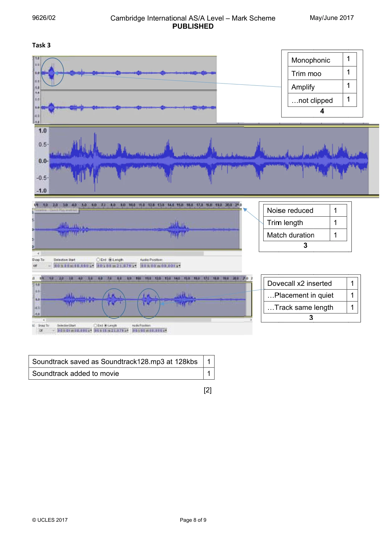 Mark scheme, page 8 of 9