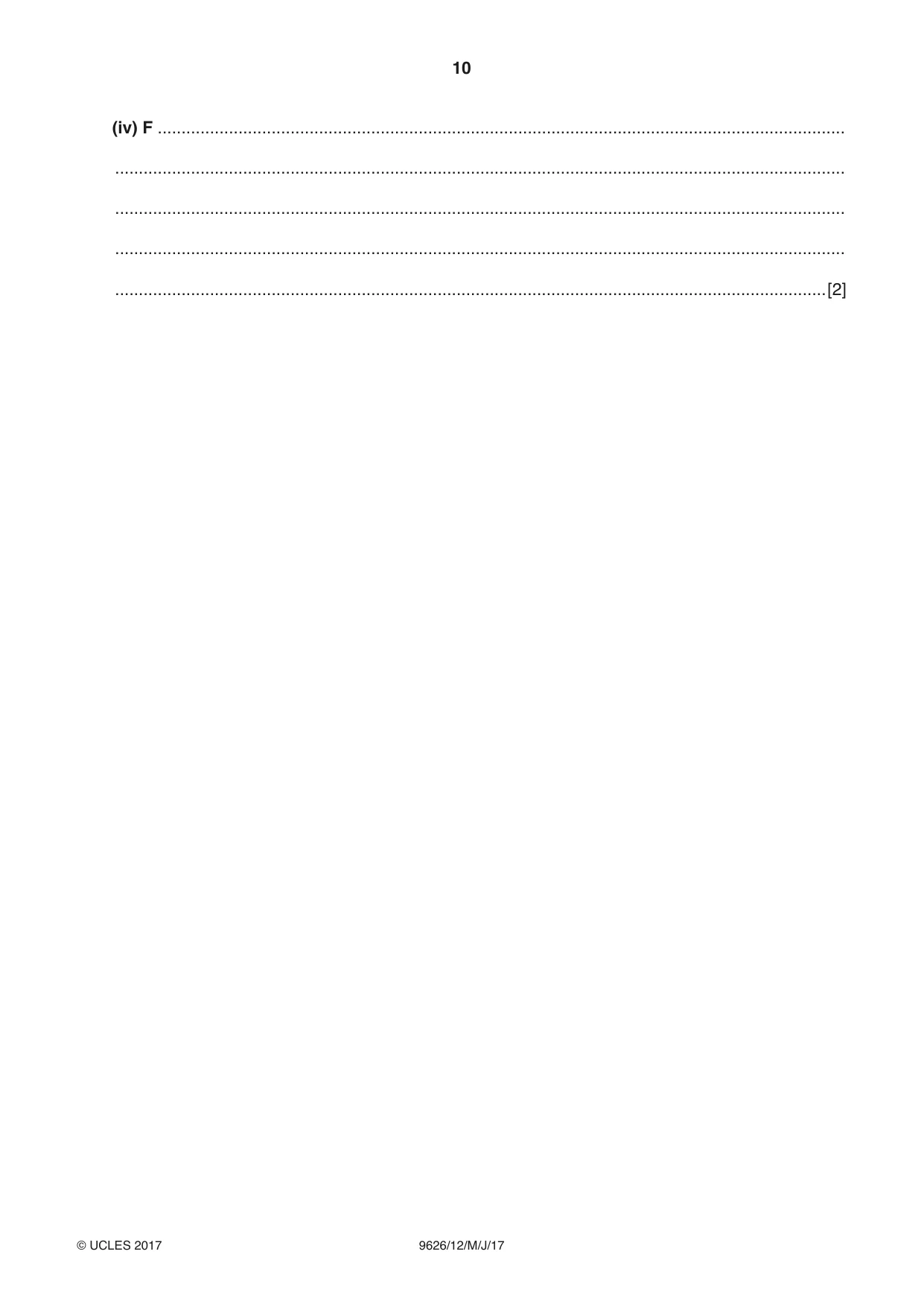 Cambridge A Level Information Technology (from 2017) 9626 2017 May/June Paper 1 · Variant 2 question paper, page 10 of 16