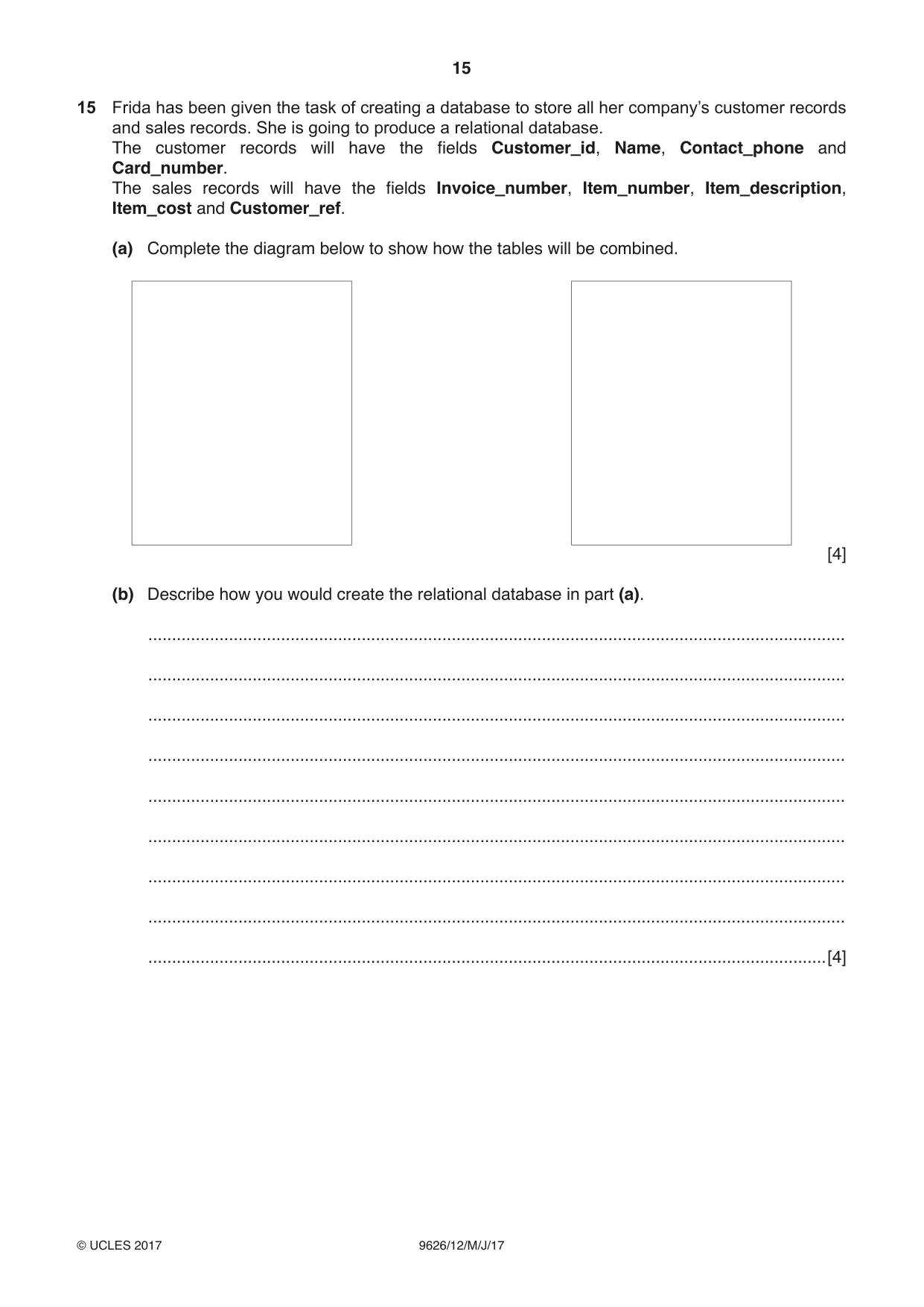 Cambridge A Level Information Technology (from 2017) 9626 2017 May/June Paper 1 · Variant 2 question paper, page 15 of 16