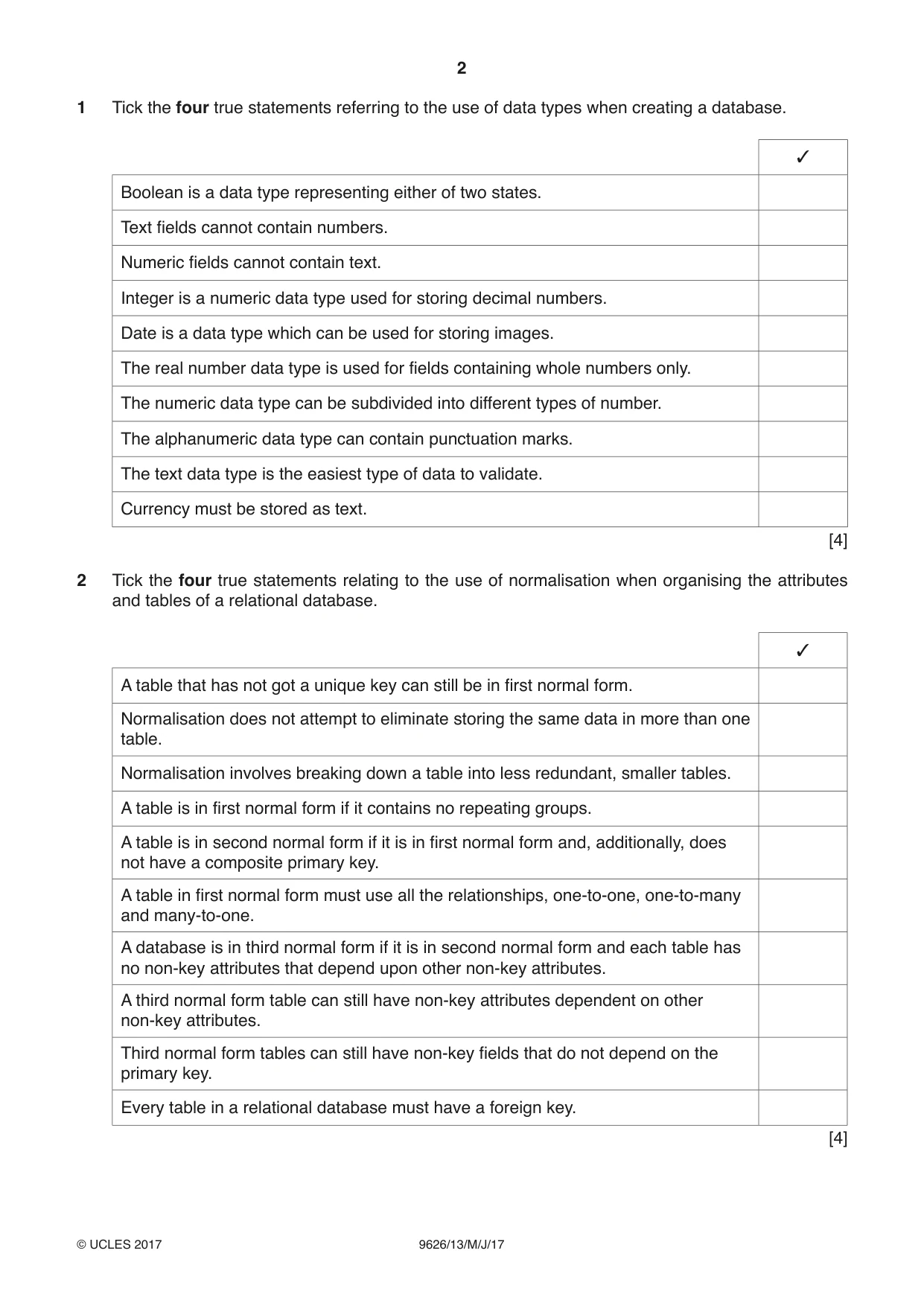 Cambridge A Level Information Technology (from 2017) 9626 2017 May/June Paper 1 · Variant 3 question paper, page 2 of 16
