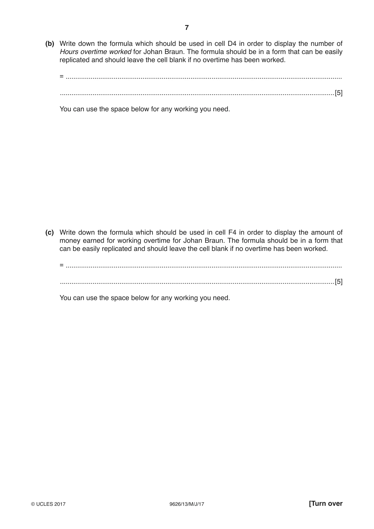 Cambridge A Level Information Technology (from 2017) 9626 2017 May/June Paper 1 · Variant 3 question paper, page 7 of 16